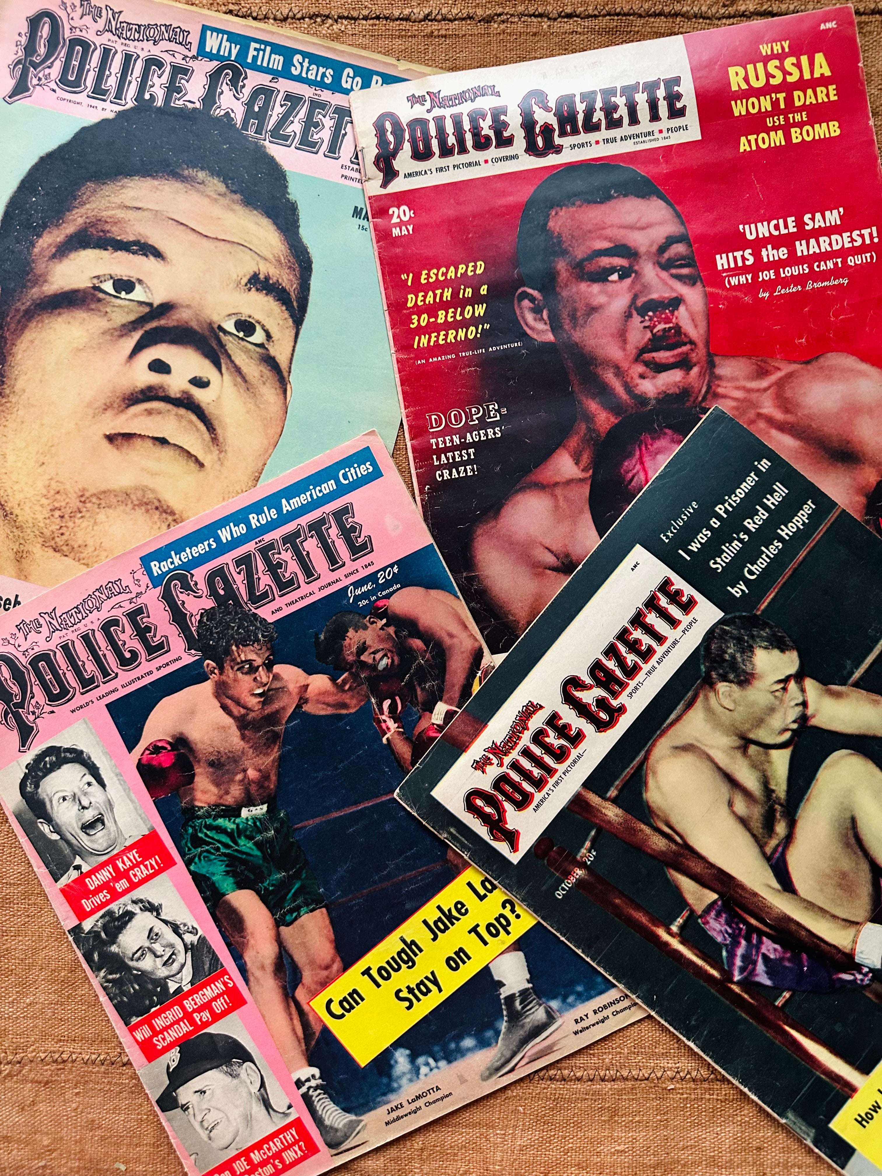 Vintage Police Gazette Publications -- Joe Louis Covers (1960’s)