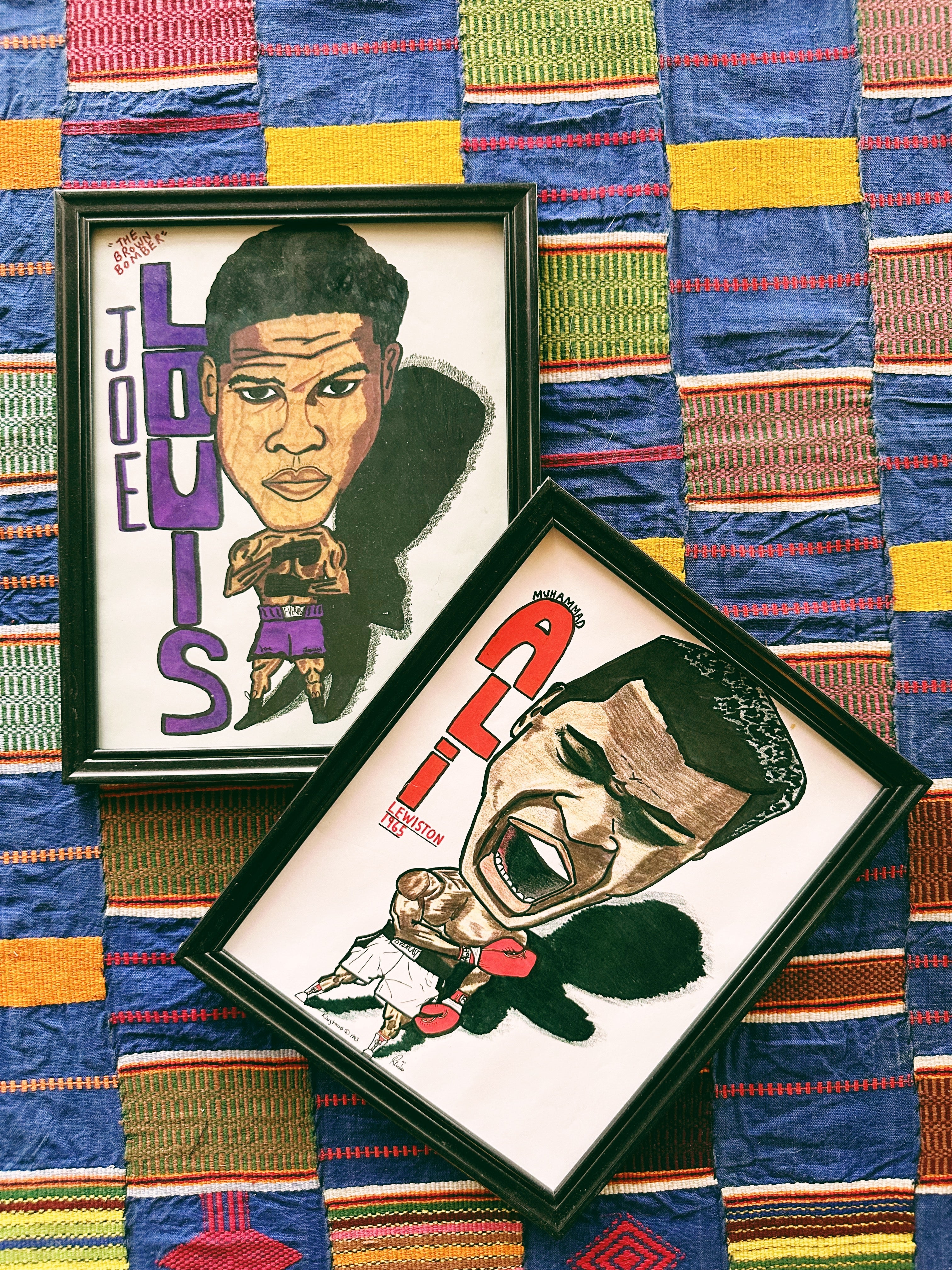 Vintage Caricature Drawing of Boxers (1993)