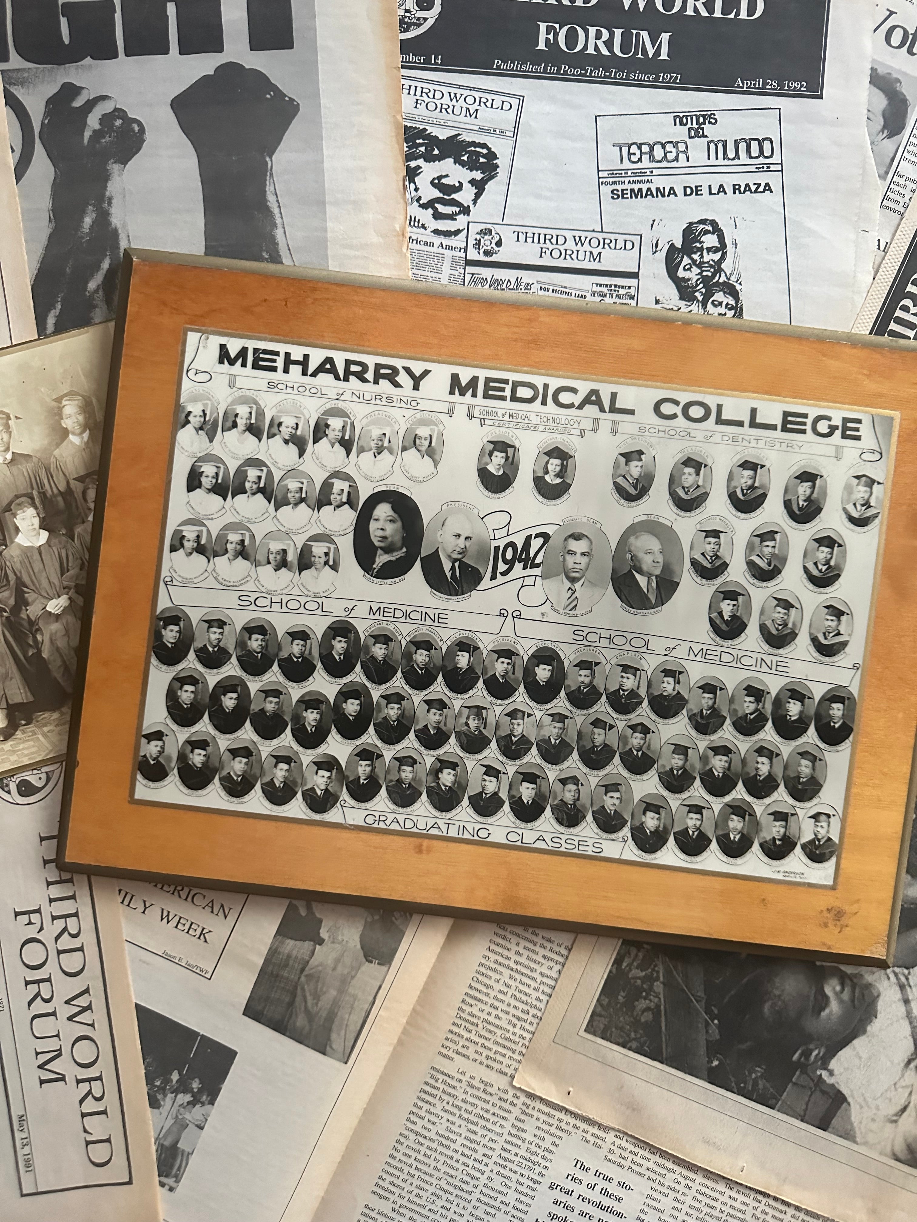 Vintage Meharry Medical College Plaque + Photo (1942)