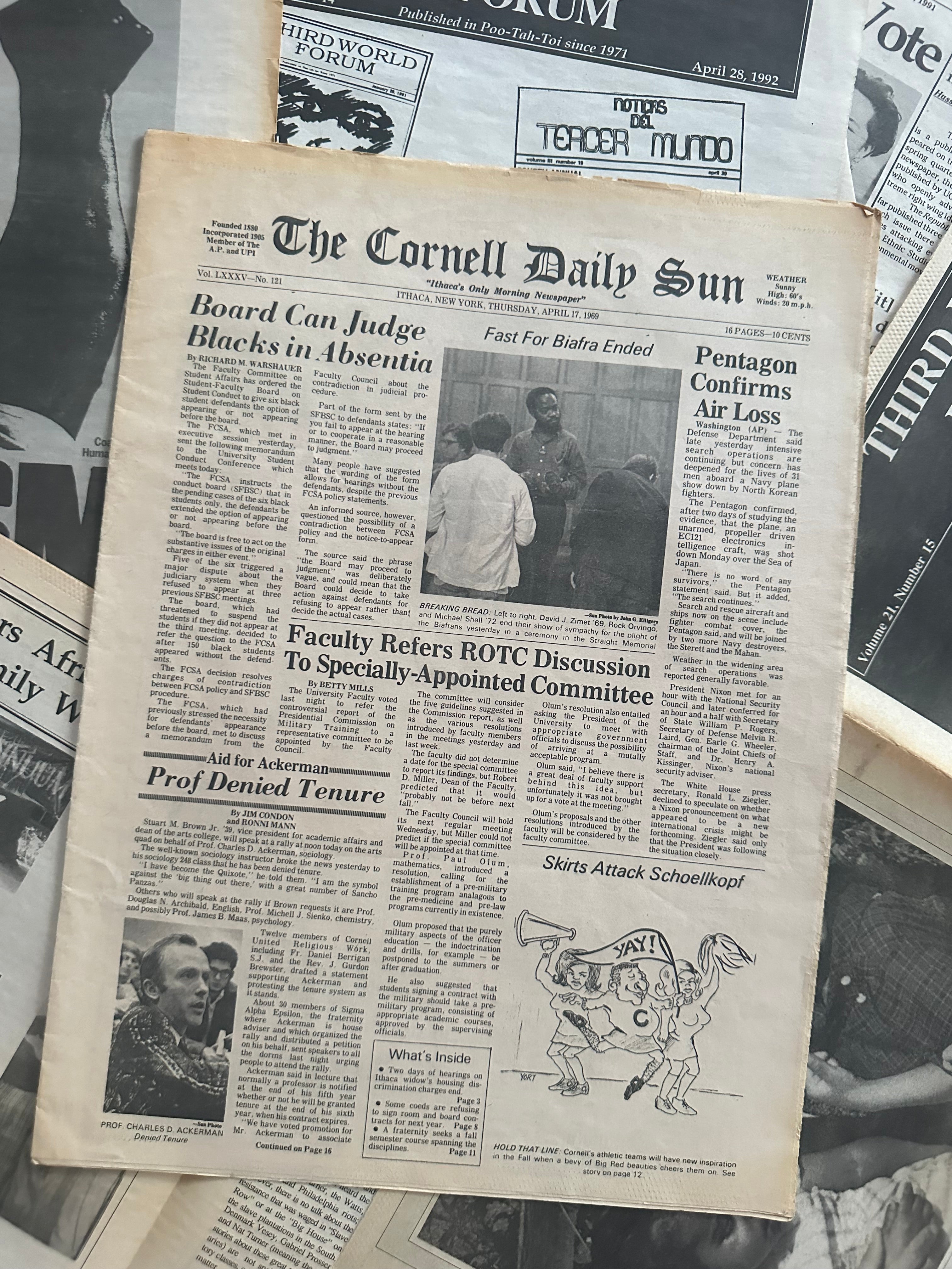 Vintage Cornell University Black Student Protest Newspapers (Please Select)
