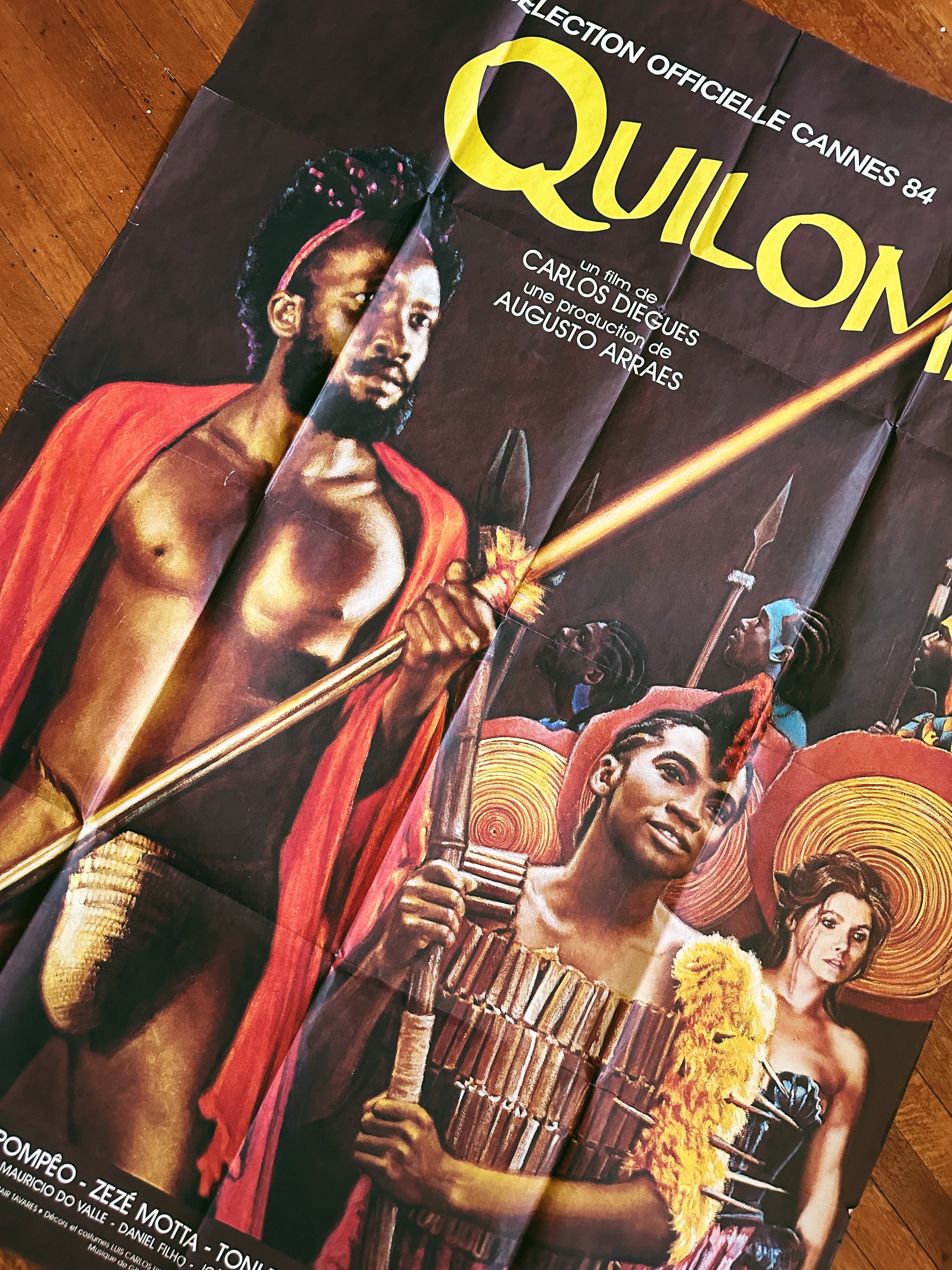 Vintage “Quilombo” Movie Poster, French poster from Cannes (1980’s)