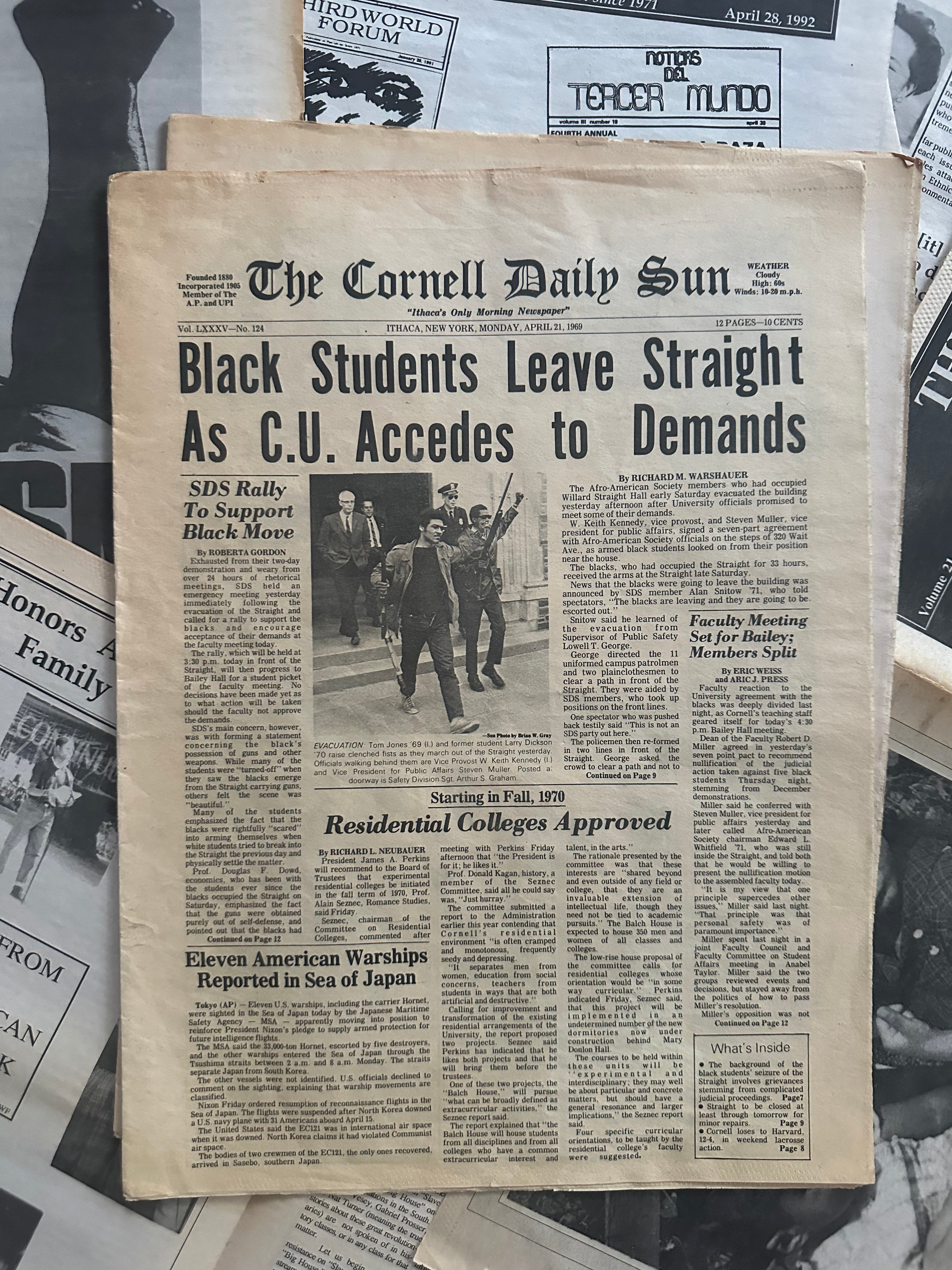 Vintage Cornell University Black Student Protest Newspapers (Please Select)