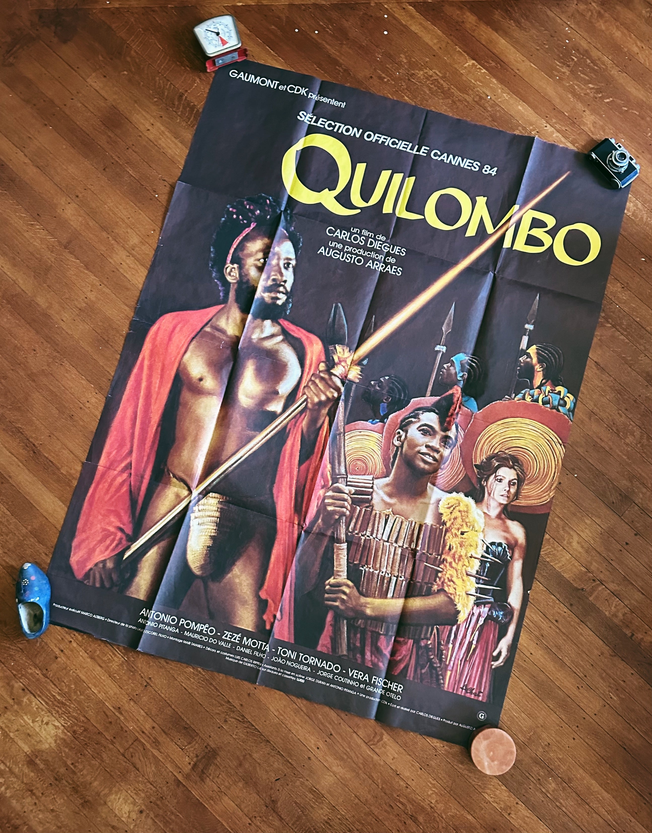 Vintage “Quilombo” Movie Poster, French poster from Cannes (1980’s)