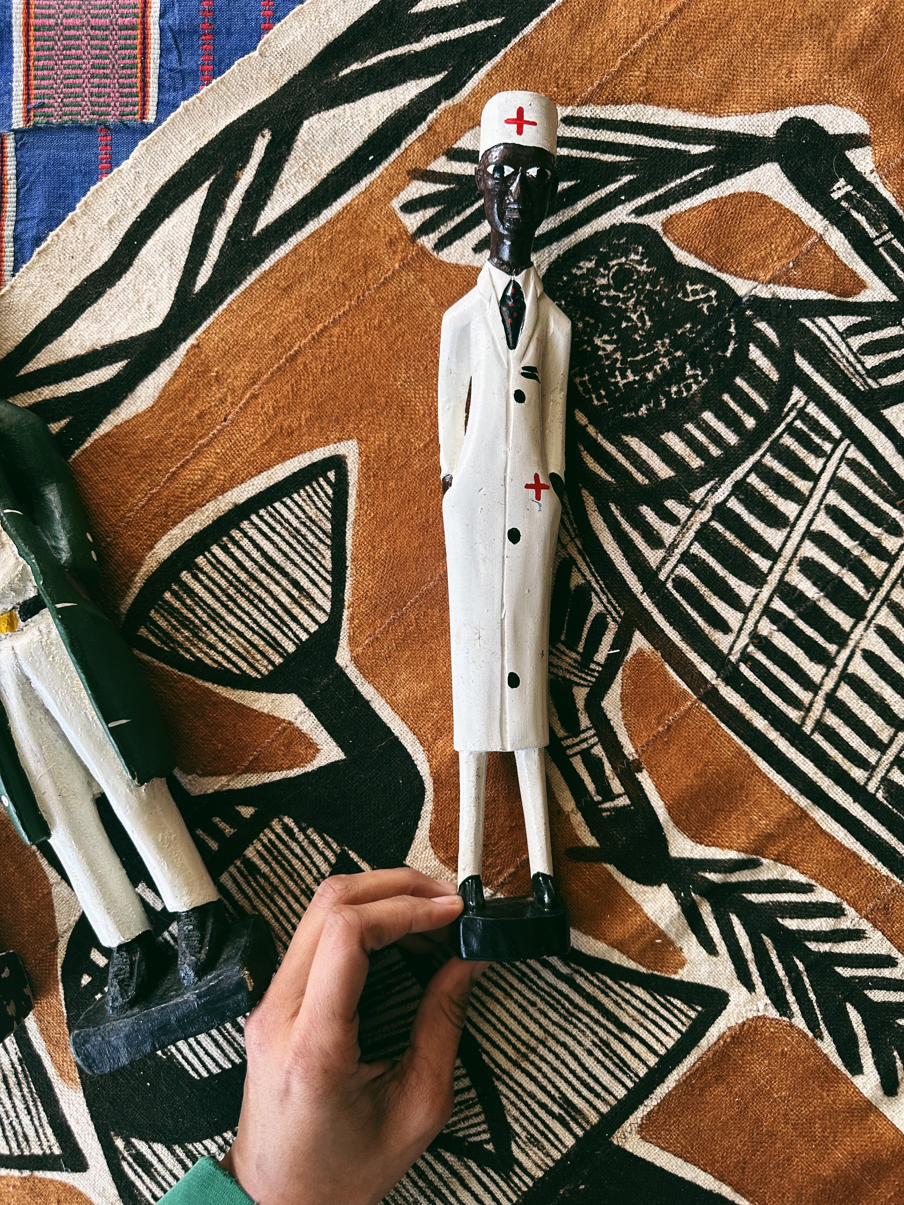 Vintage Tabletop Hand-carved Colon Statue (Ivory Coast)