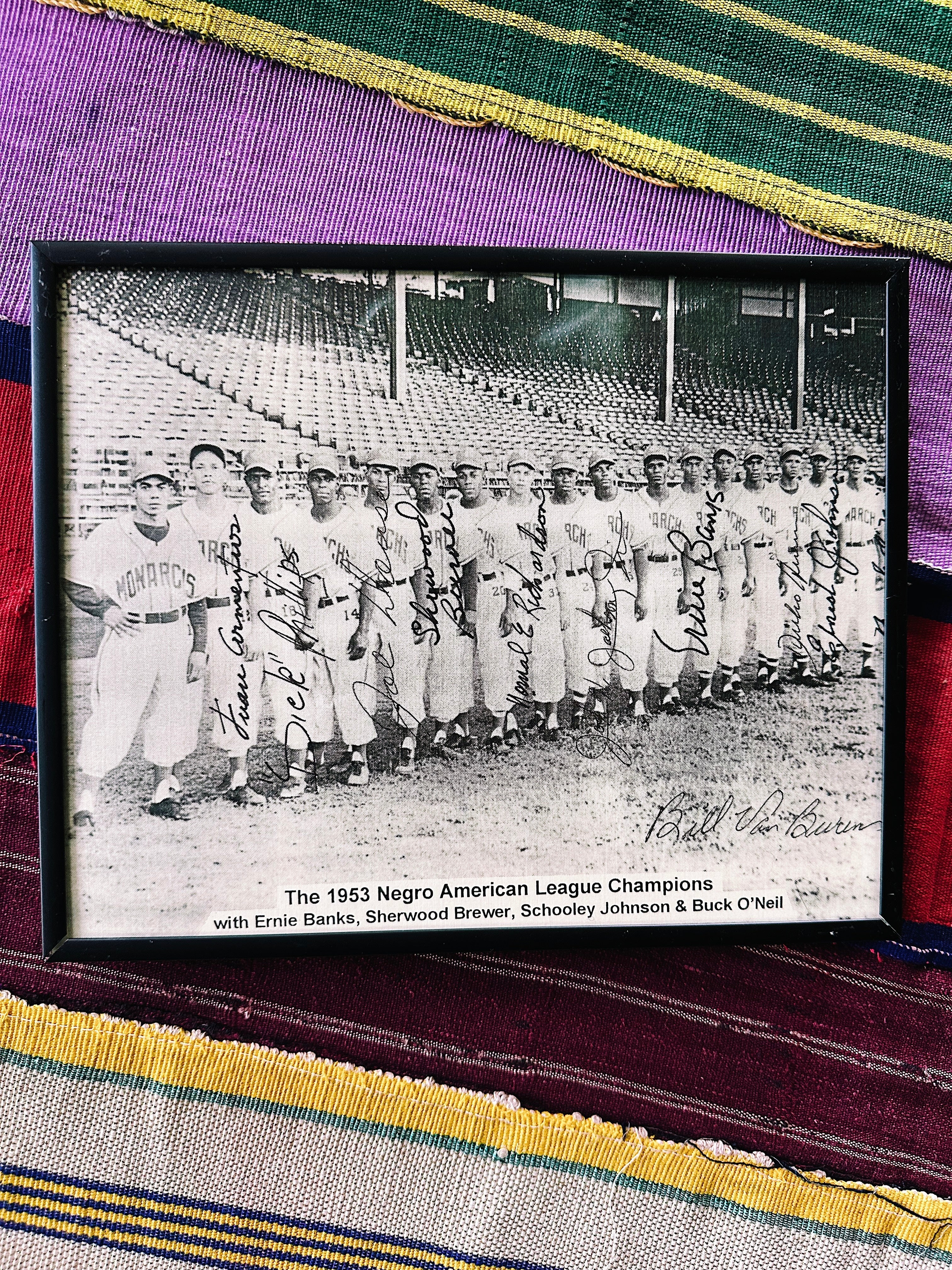 Vintage Framed & Autographed Negro Leagues Portrait