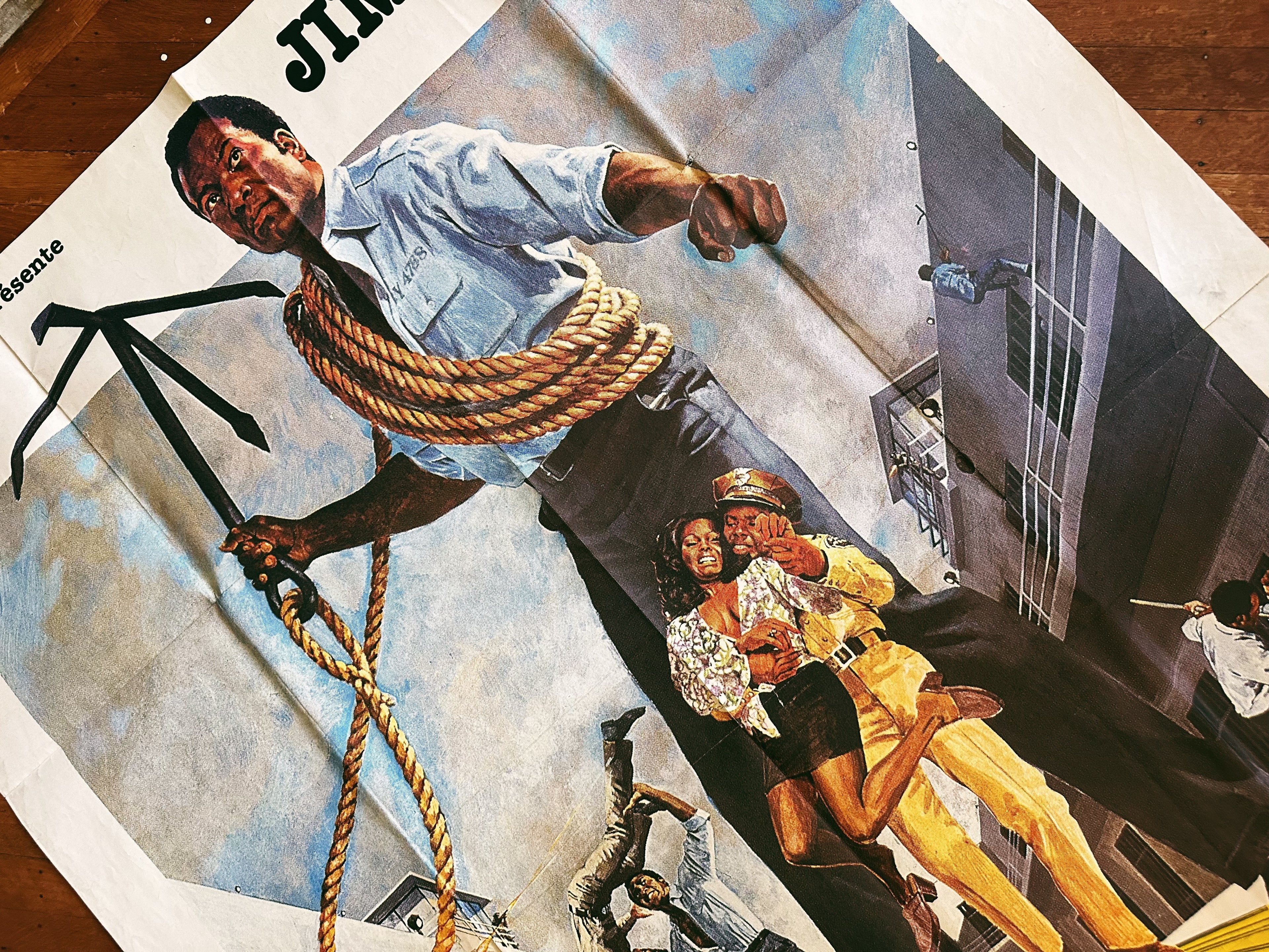 Vintage French Jim Brown Movie Poster Le Penitencier - The Slams (1970’s)