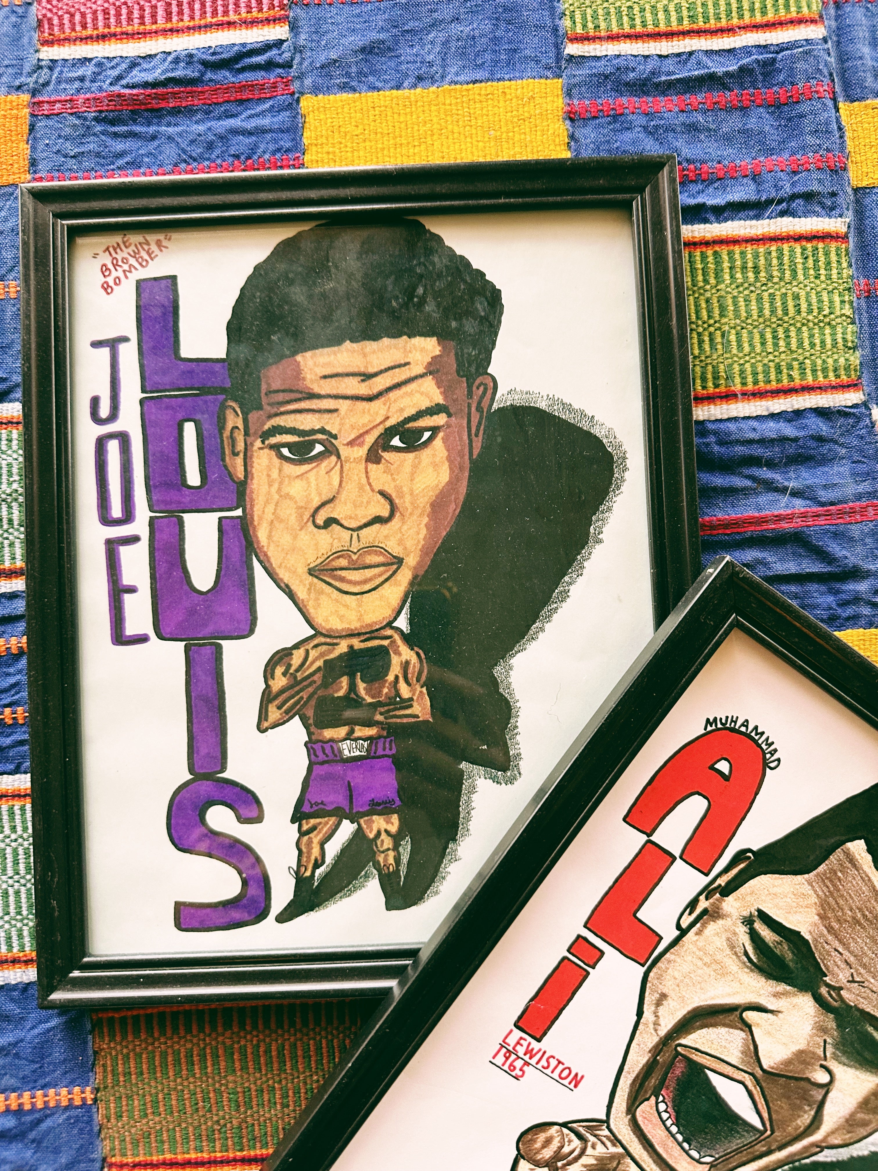 Vintage Caricature Drawing of Boxers (1993)