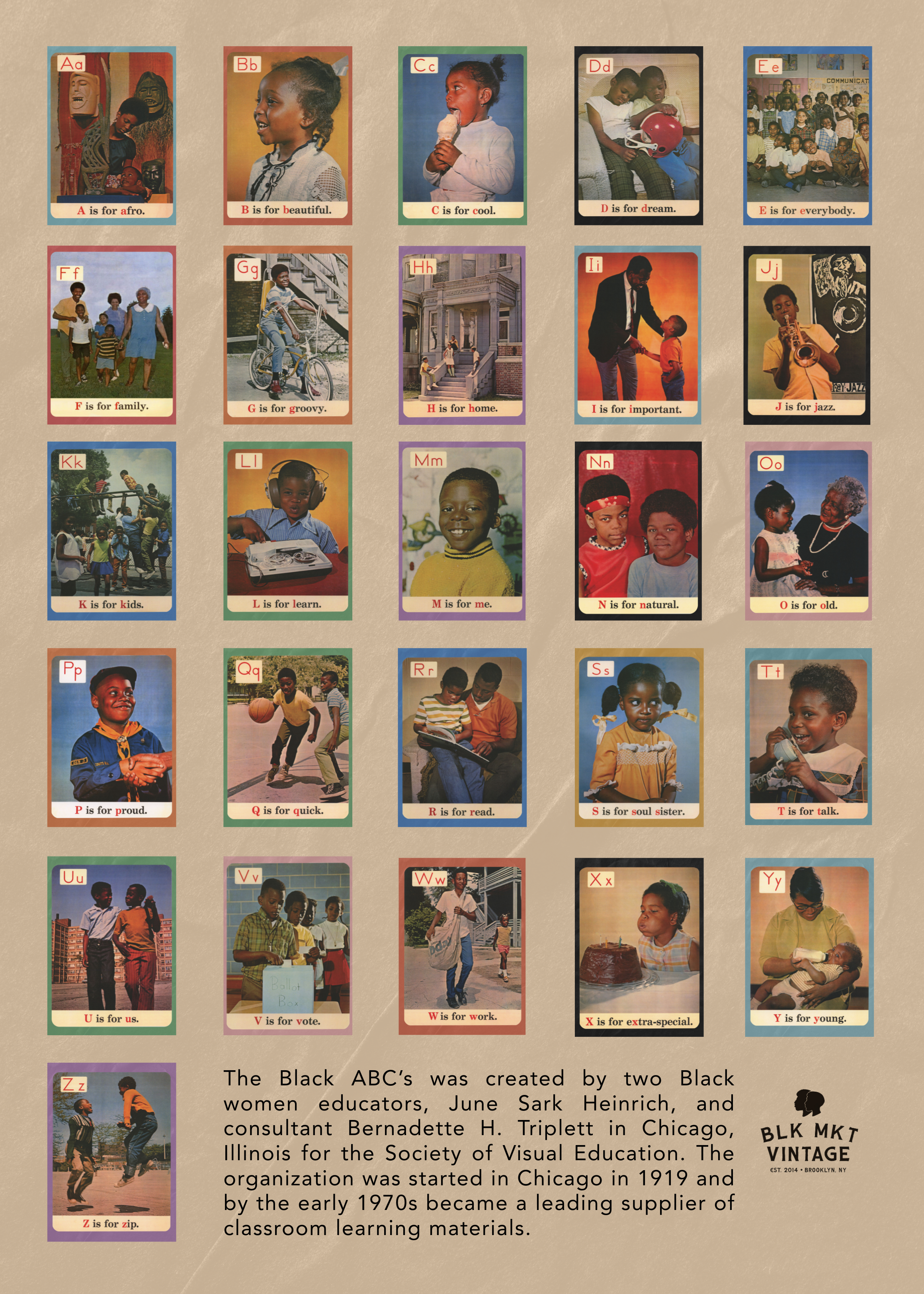 Young, Vintage & Black Flashcard -- Full Set of 26 (Pre-Order)