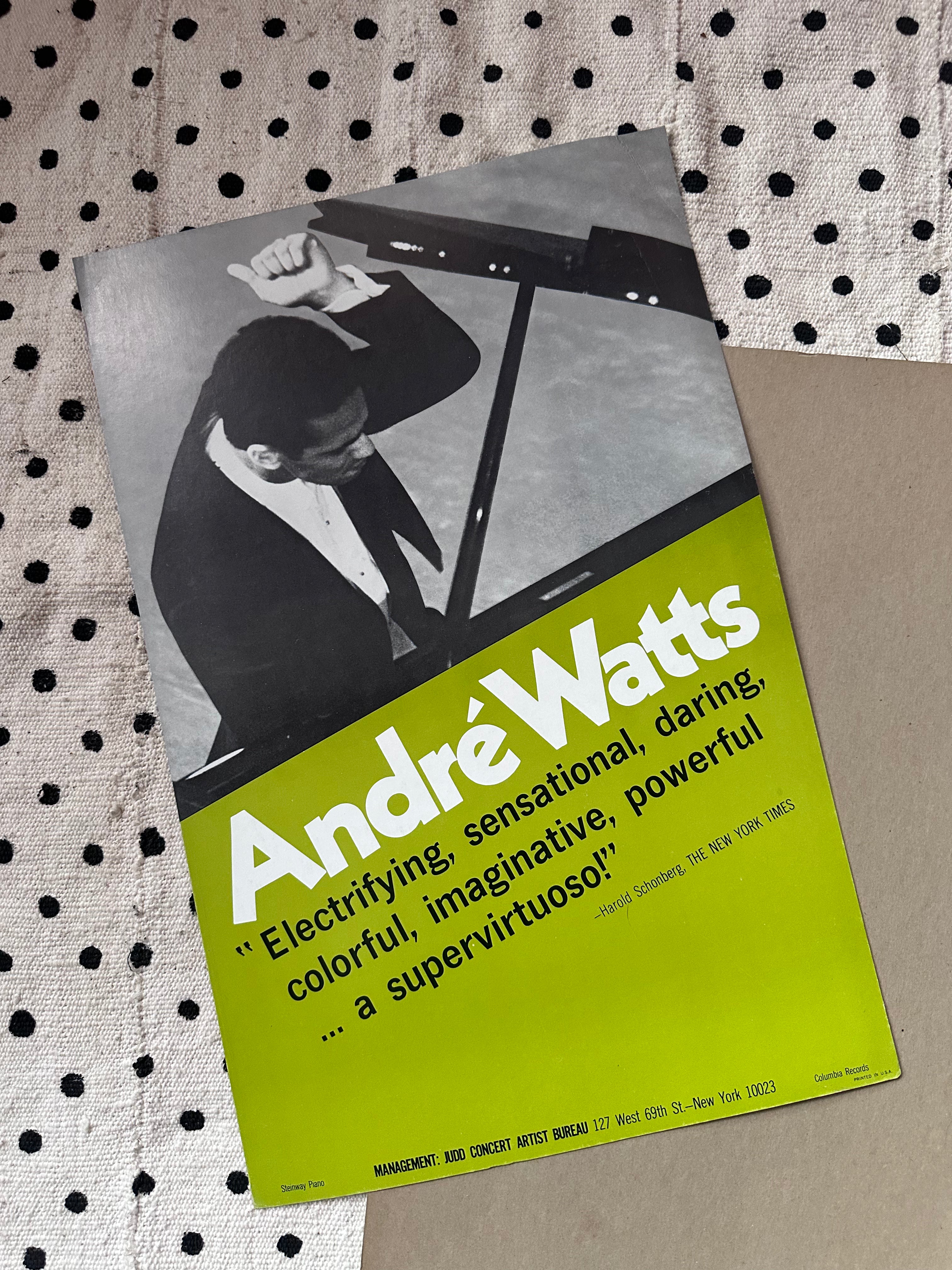Vintage André Watts NYC Concert Poster