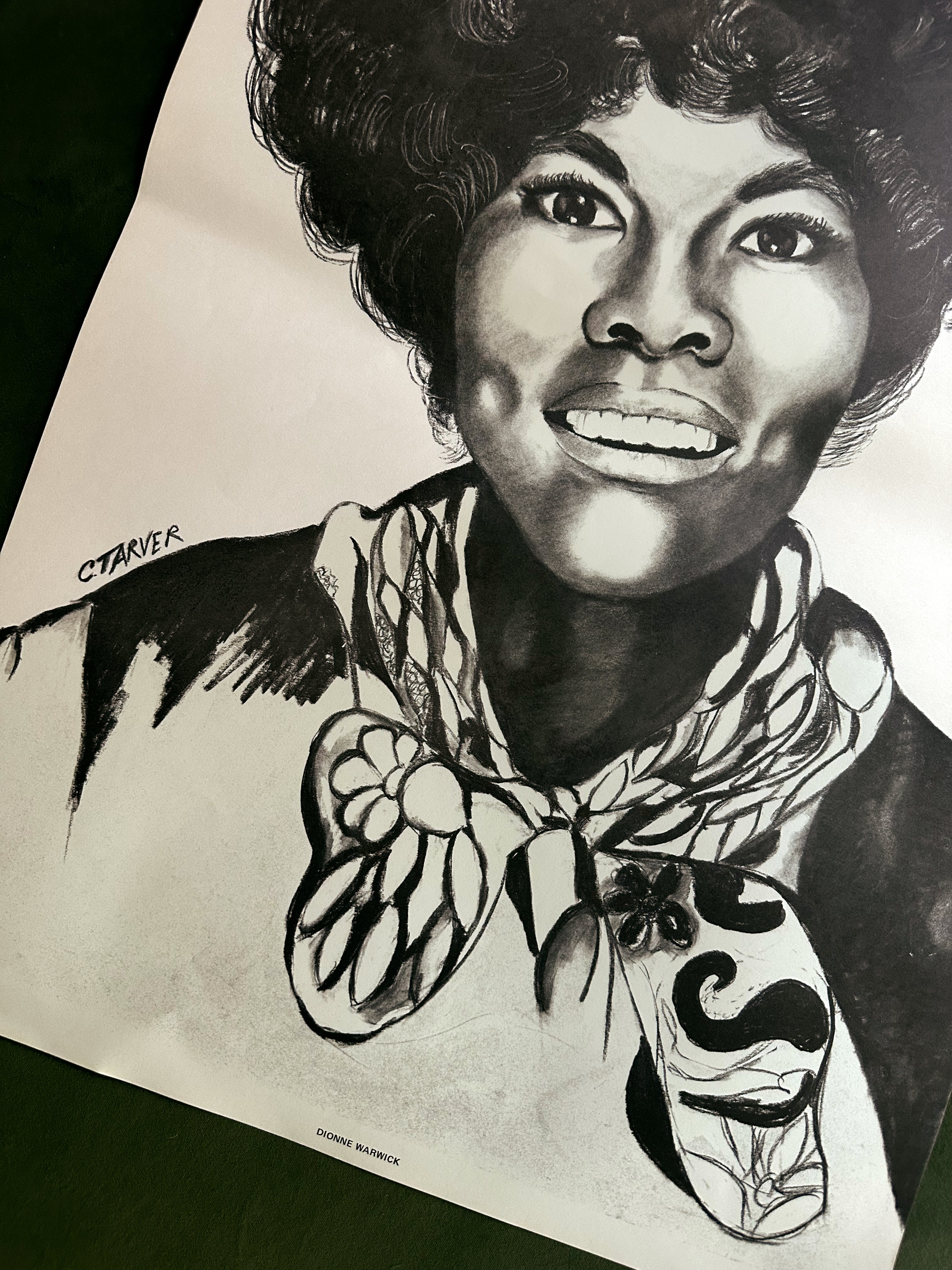 Vintage Dionne Warwick Poster by C. Tarver (1970)