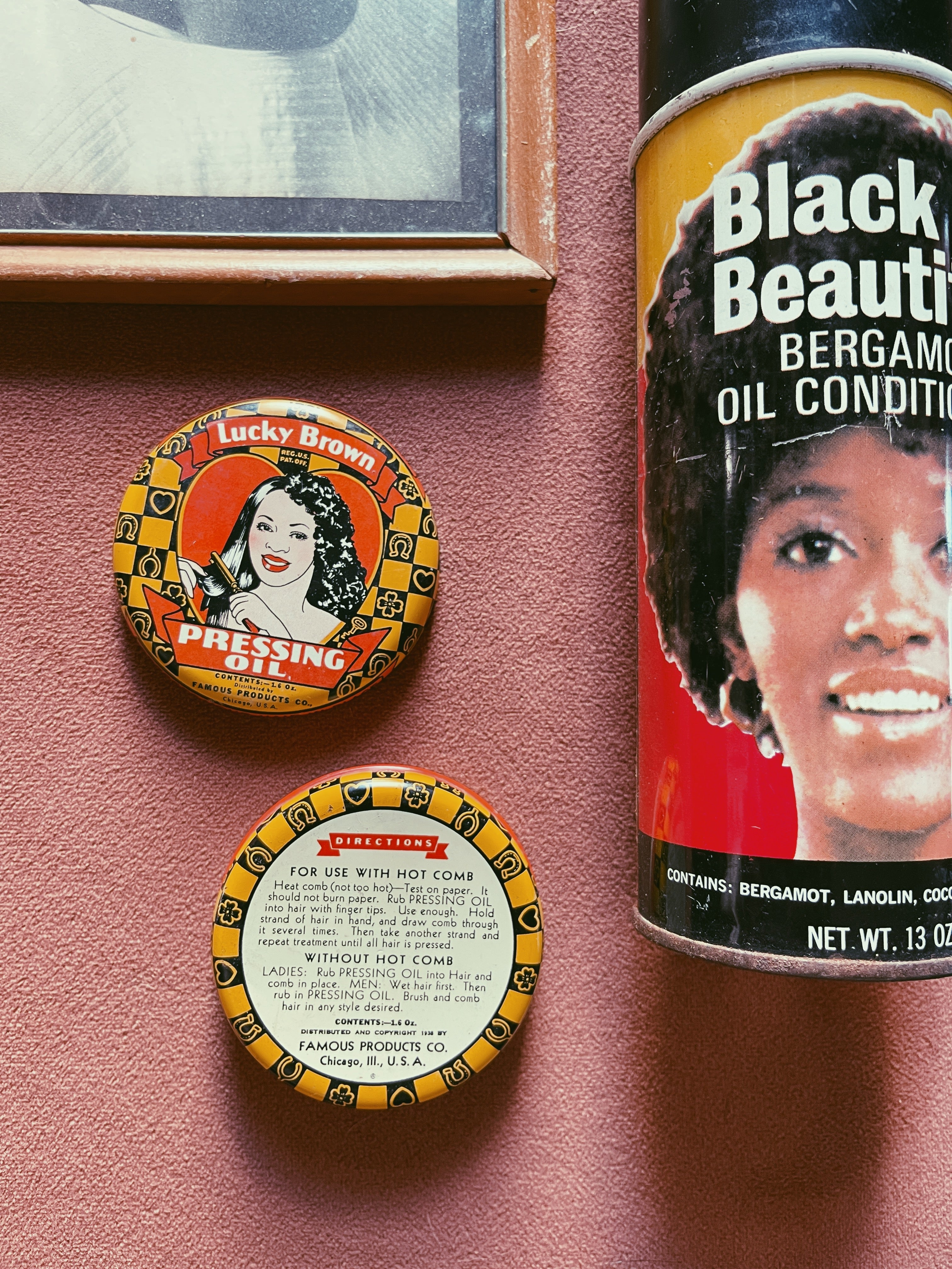 Vintage Lucky Brown Pressing Oil Tin (1938)