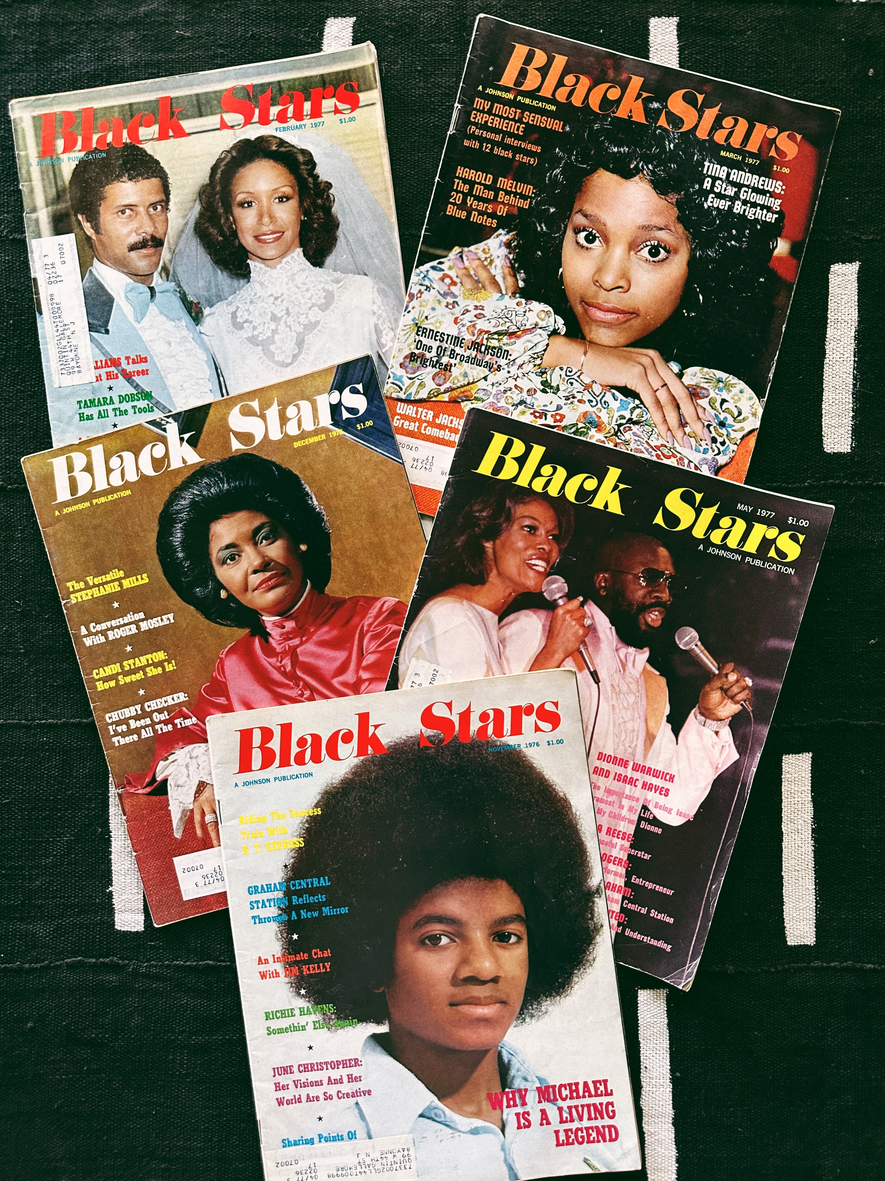 Vintage 1970’s Black Stars Magazines (Please Select)