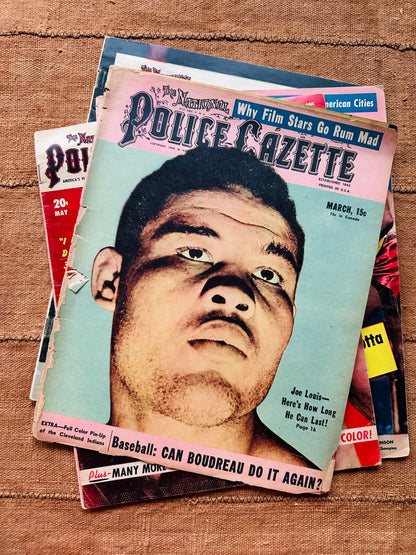 Vintage Police Gazette Publications -- Joe Louis Covers (1960’s)