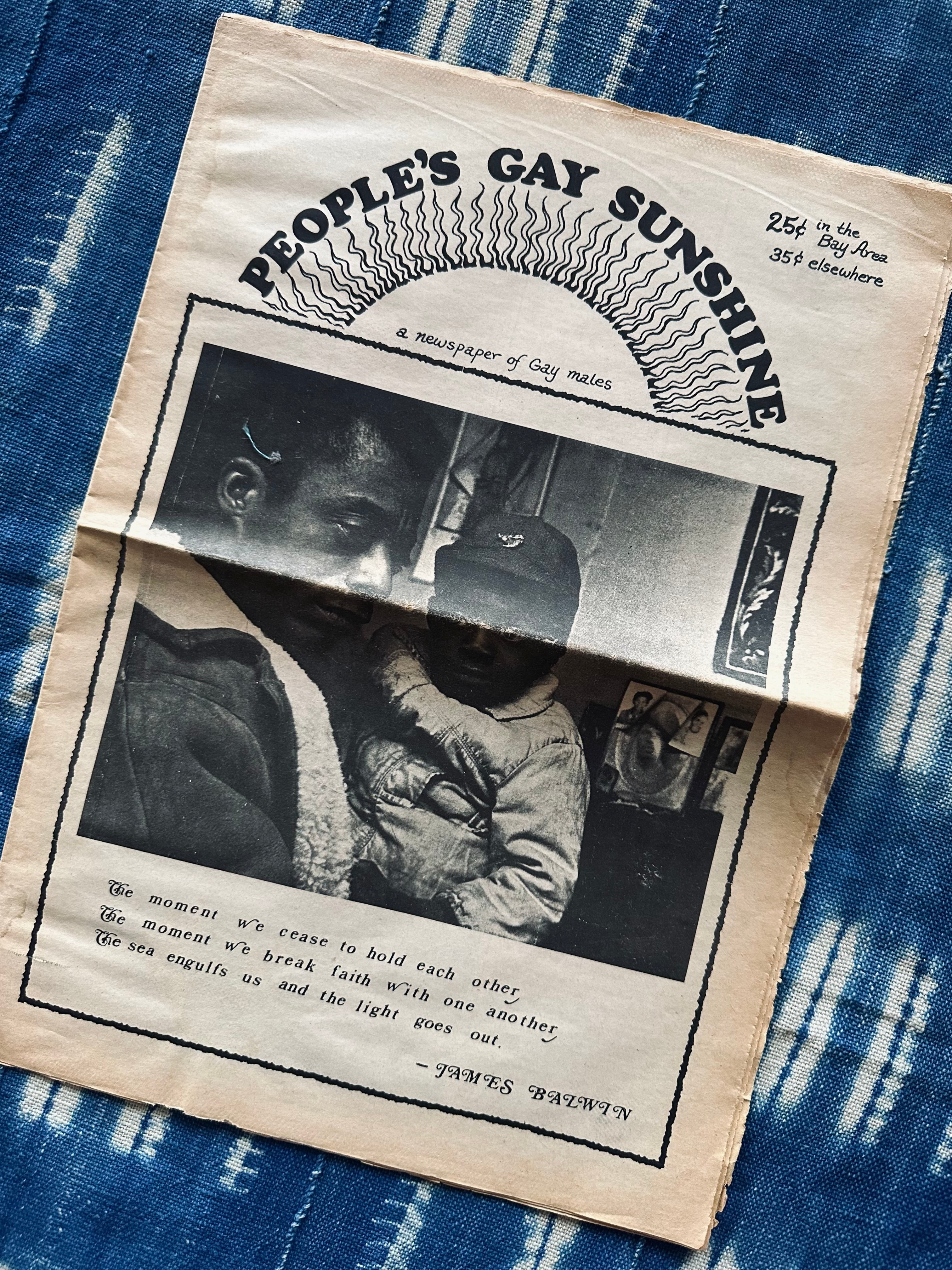 Vintage People’s Gay Sunshine Newspaper // James Baldwin Cover
