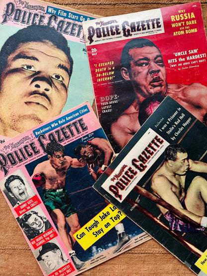 Vintage Police Gazette Publications -- Joe Louis Covers (1960’s)