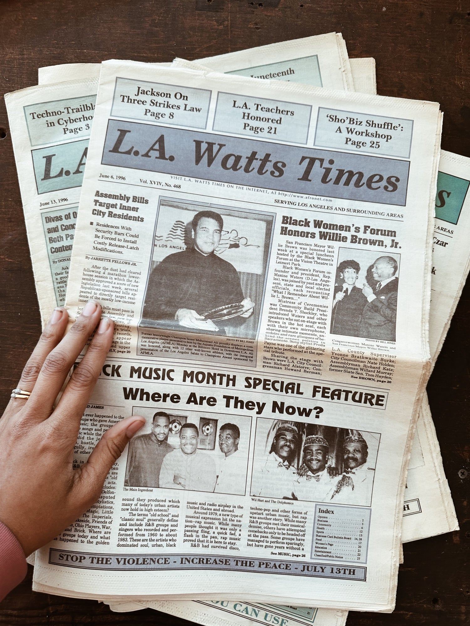 Vintage L.A. Watts Journal Newspapers //1990’s Issues  (Please Select)