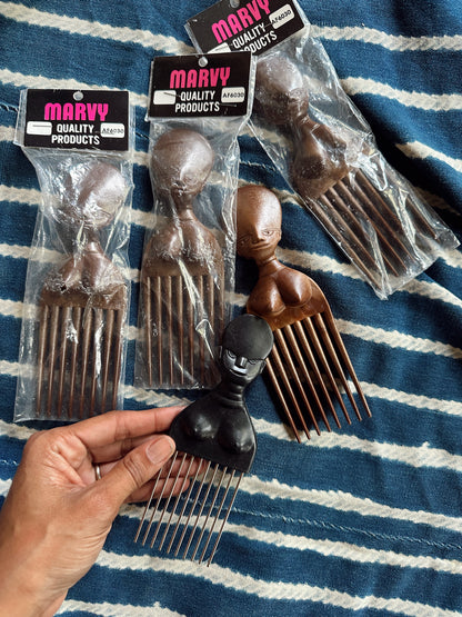 Vintage Wooden Hair Comb/Pick New Old Stock (Copy)