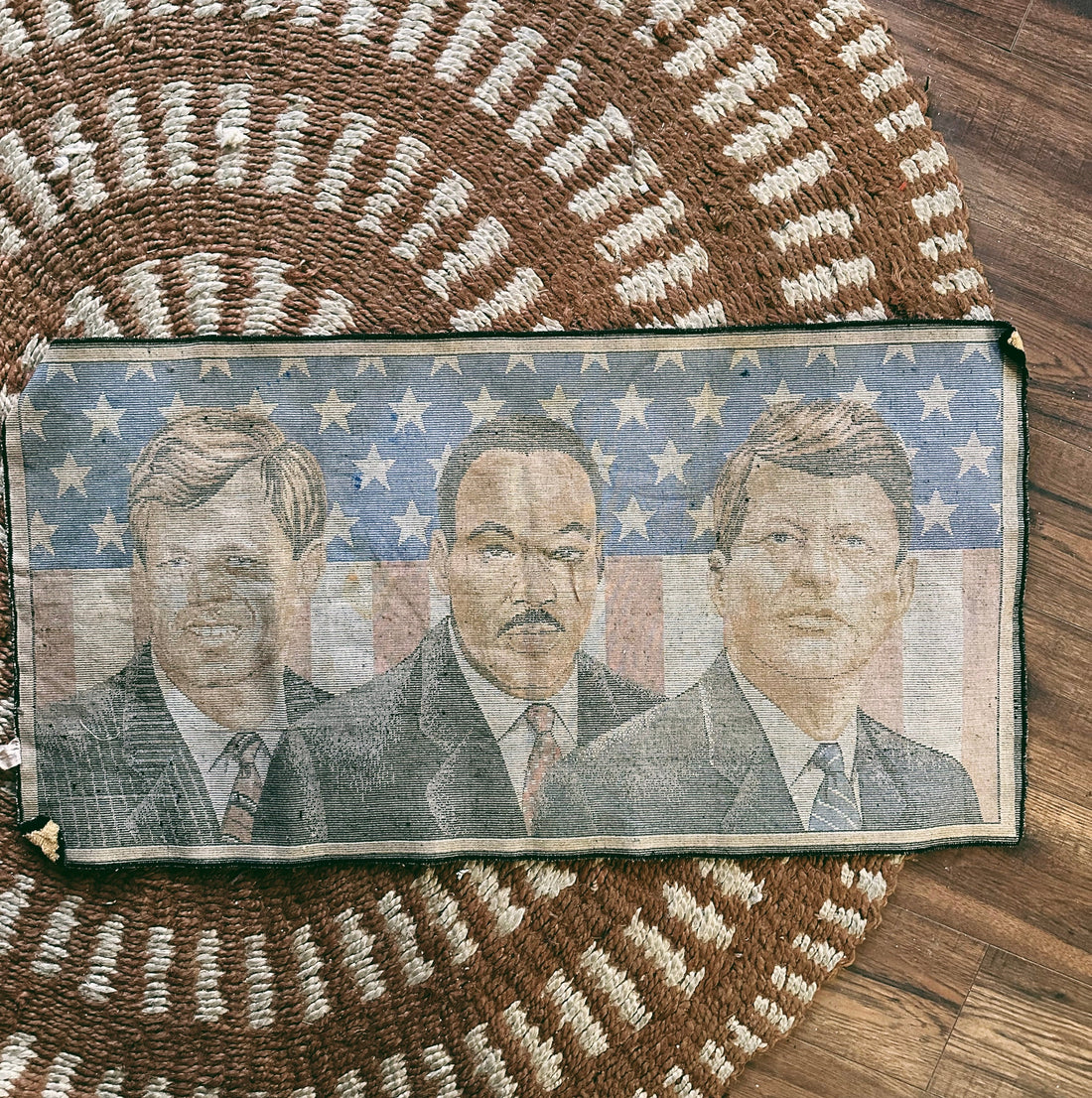 Vintage Woven Memorial Tapestry (1970&