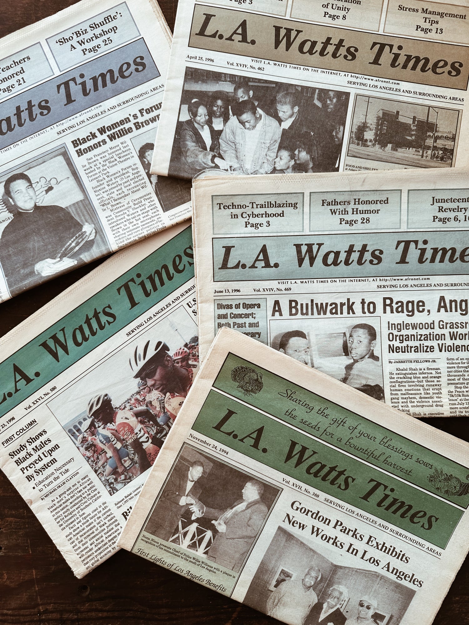 Vintage L.A. Watts Journal Newspapers //1990’s Issues  (Please Select)