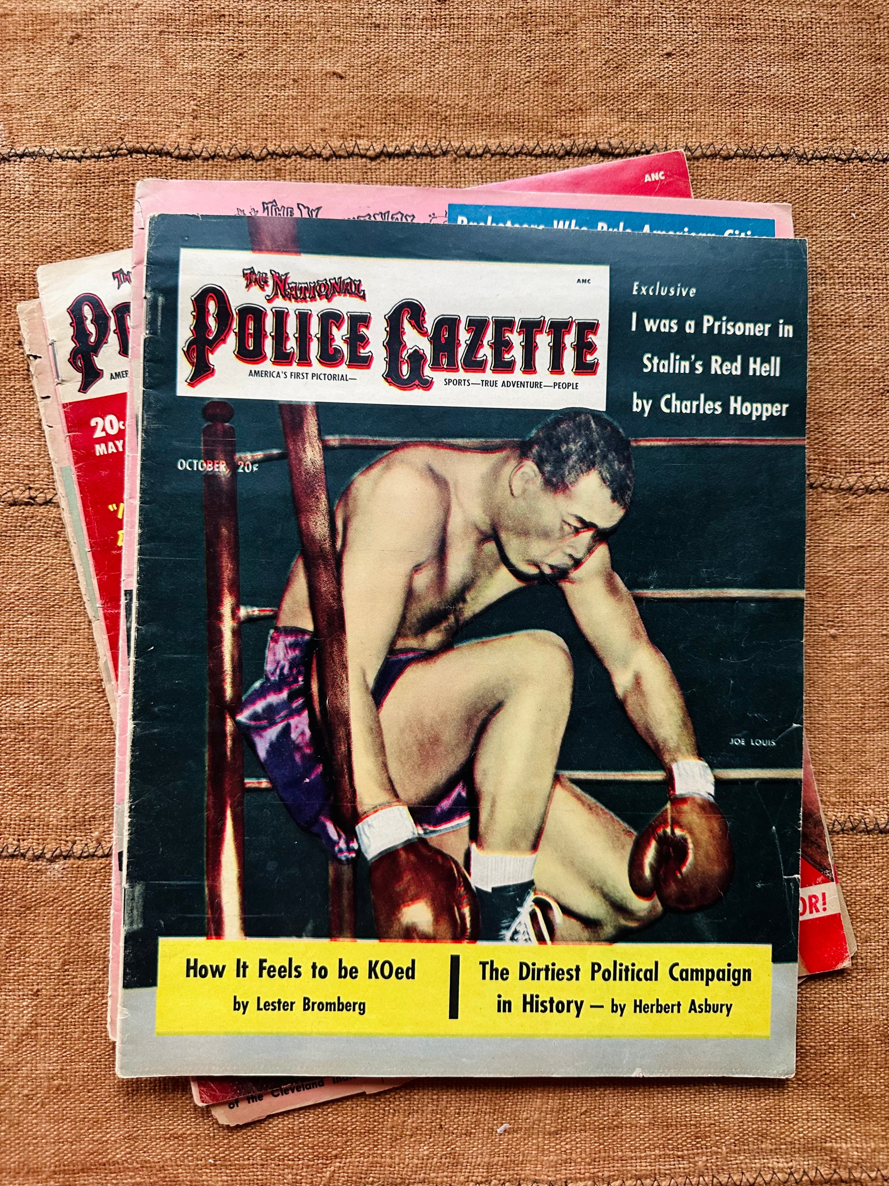 Vintage Police Gazette Publications -- Joe Louis Covers (1960’s)