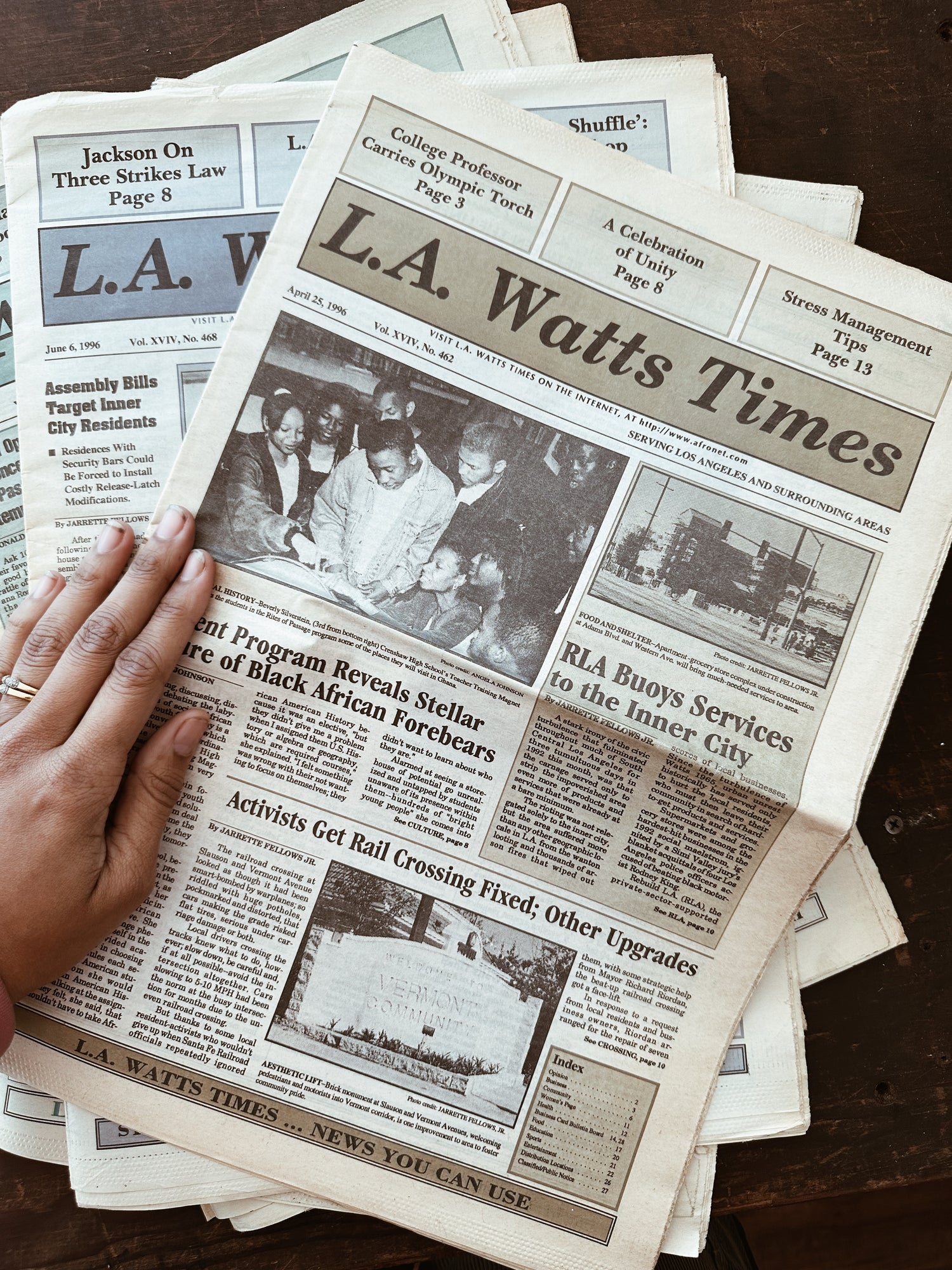 Vintage L.A. Watts Journal Newspapers //1990’s Issues  (Please Select)