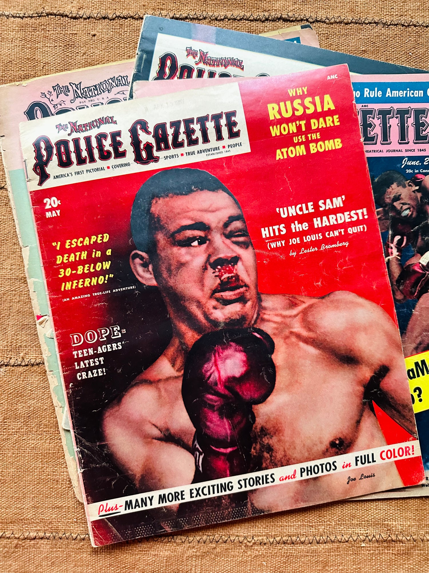 Vintage Police Gazette Publications -- Joe Louis Covers (1960’s)