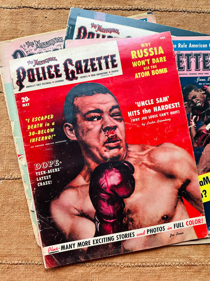Vintage Police Gazette Publications -- Joe Louis Covers (1960’s)