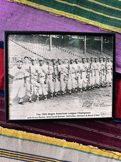Vintage Framed &amp; Autographed Negro Leagues Portrait