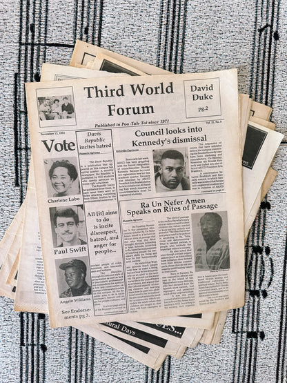 Vintage Third World Forum Newspapers //1990’s Issues  (Please Select)