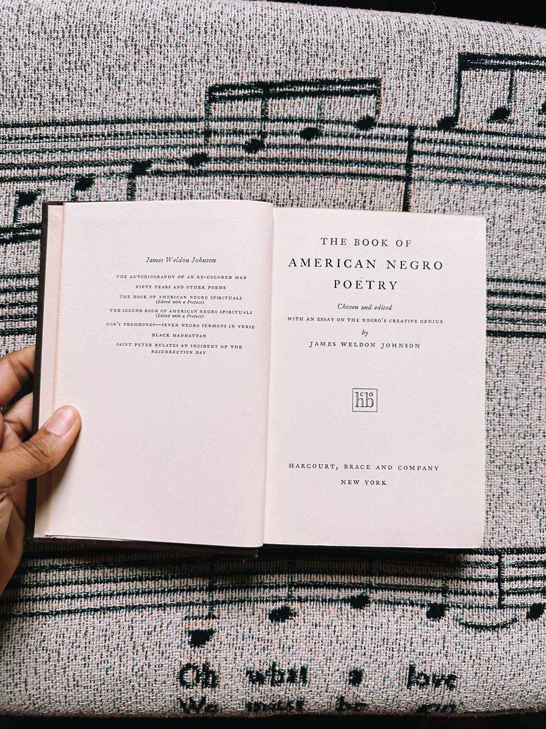Vintage Hardcover “The Book of American Negro Poetry” by James Weldon Johnson (1931)