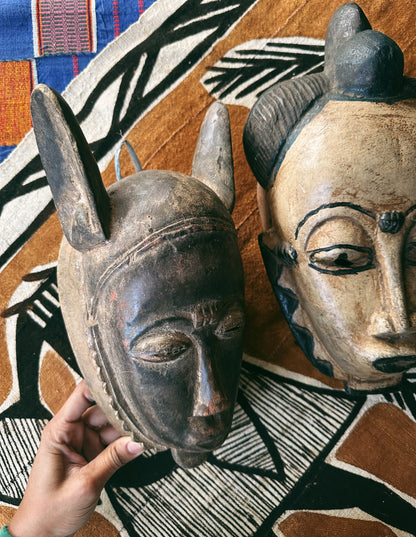 Vintage Ivory Coast Carved Baule Masks (Please Select)