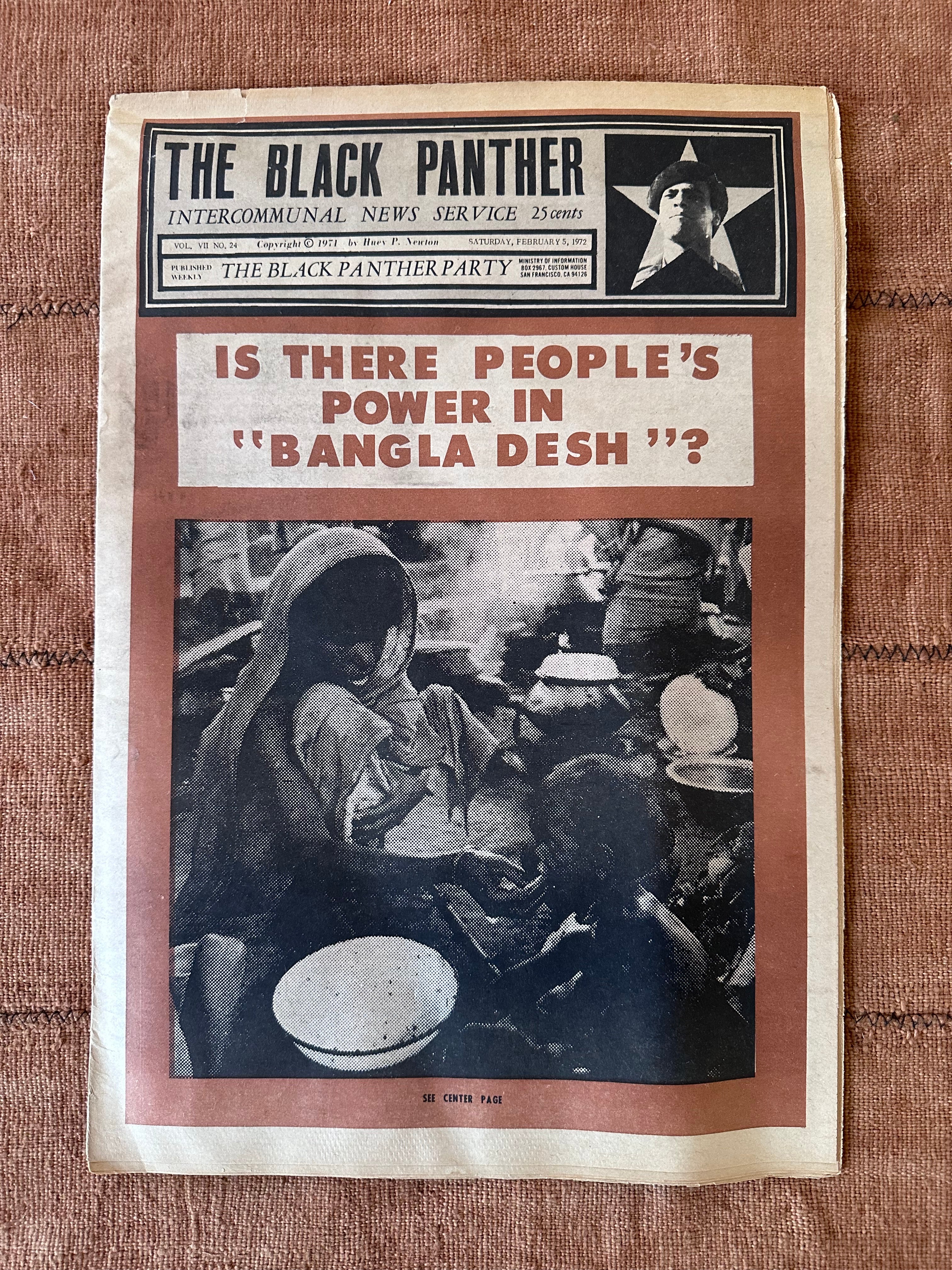 Original Black Panther Party Newspaper -- “People’s Power In Bangla Desh” (1972)
