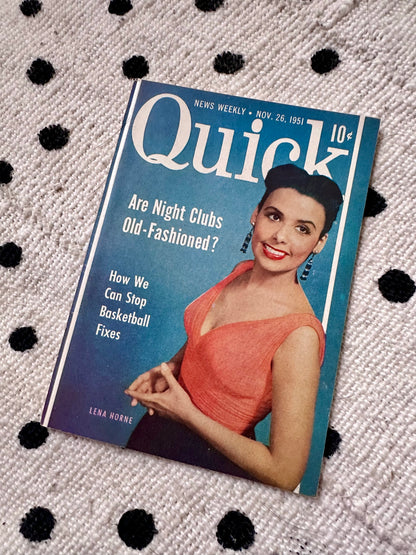 Vintage Rare Quick Magazine // Lena Horne Cover (1951)