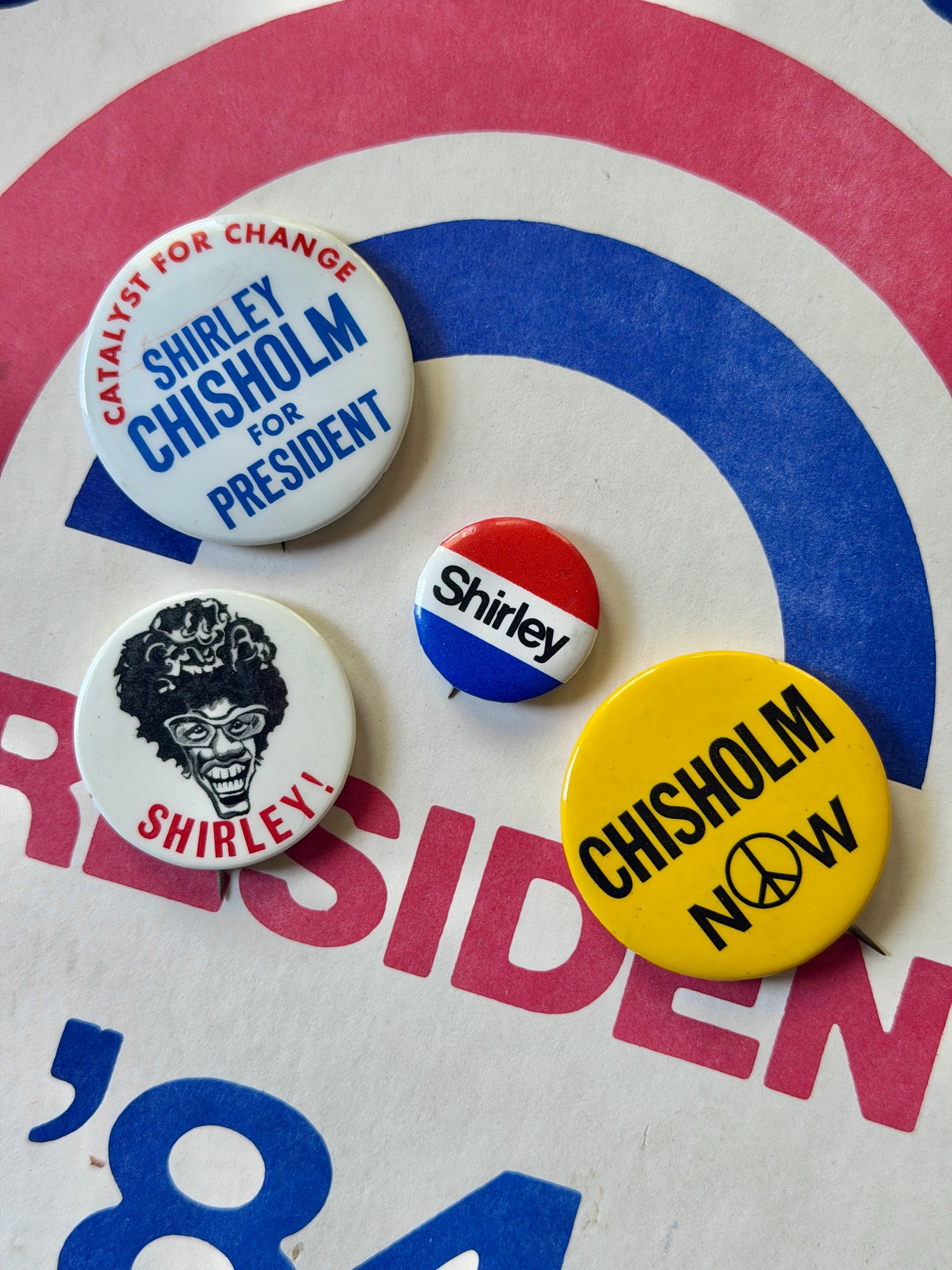 Vintage Shirley Chisholm Campaign Pins (1972)