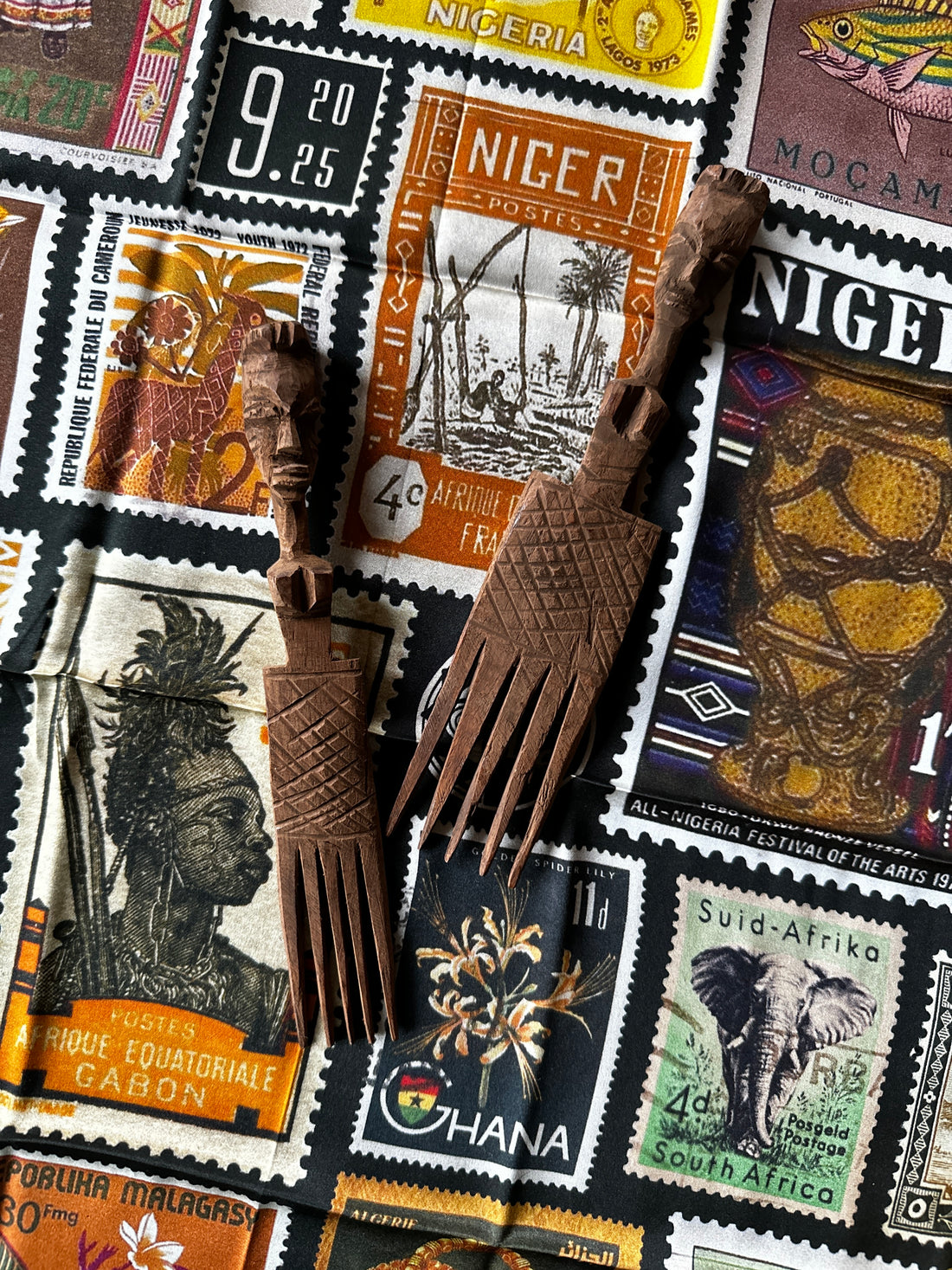 Vintage African Kuba Wooden Combs (Please Select)