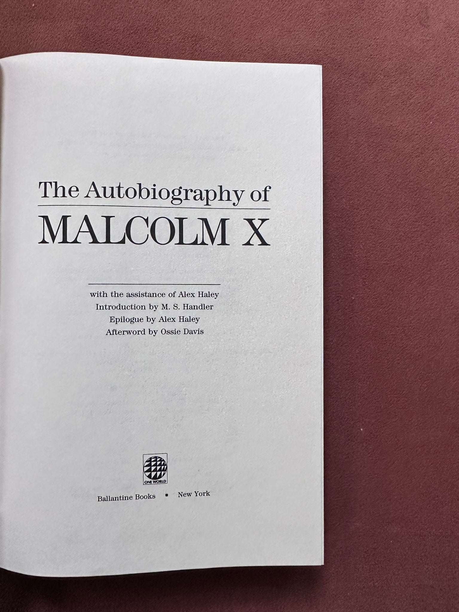 Vintage Hardcover “The Autobiography of Malcolm X” (1992)