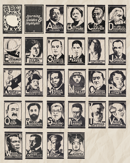 ABC’s of Great Negroes Flashcards (1933) -- Full Set