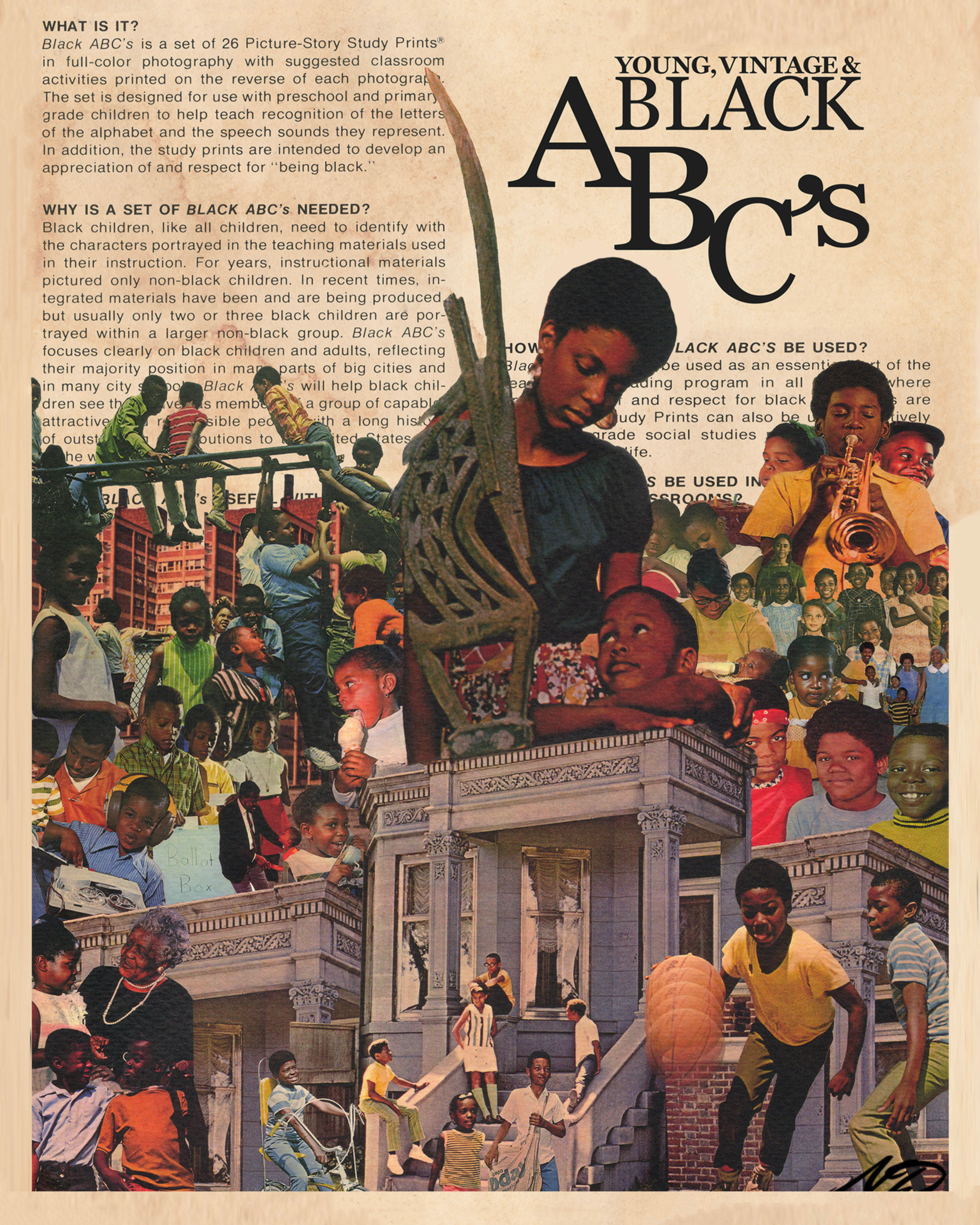 Young, Vintage &amp; Black Collage Poster
