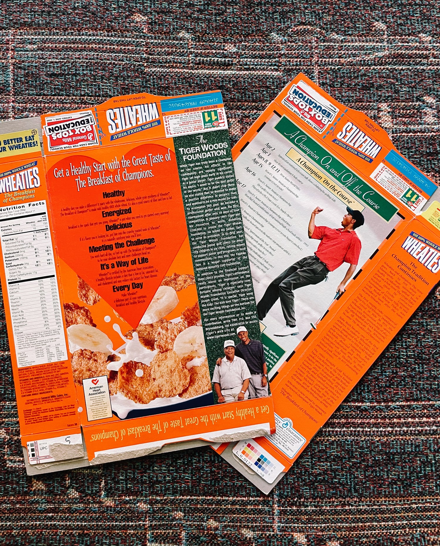 Vintage Tiger Woods &quot;Wheaties&quot; Unopened Cereal Box (Please Select)