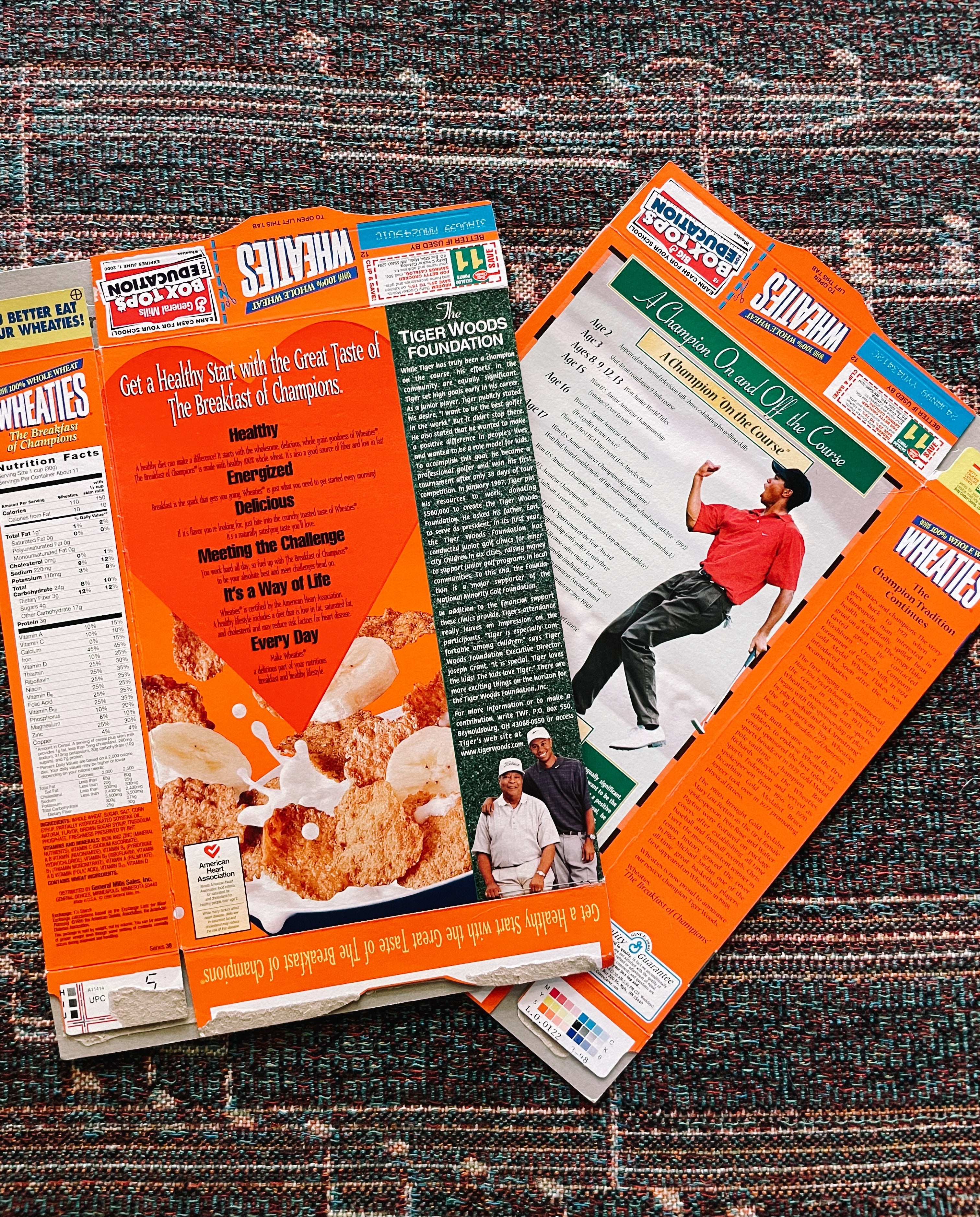 Vintage Tiger Woods &quot;Wheaties&quot; Unopened Cereal Box (Please Select)