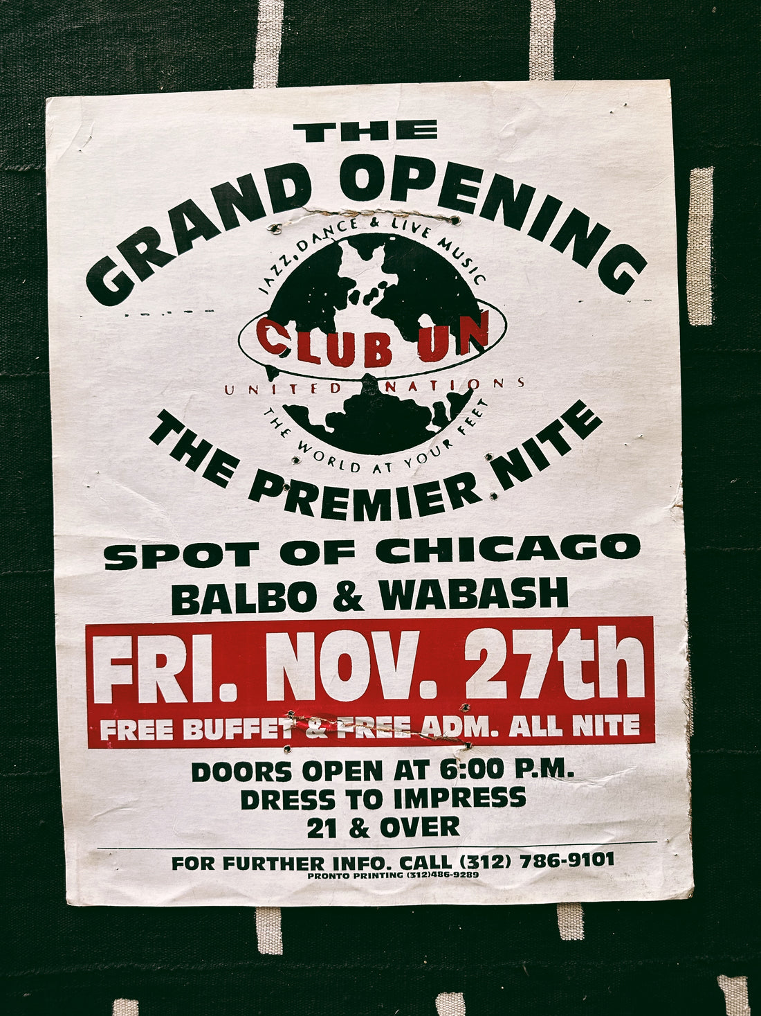 Vintage Club UN Grand Opening Party Poster - Chicago (‘90’s + 2000’s)