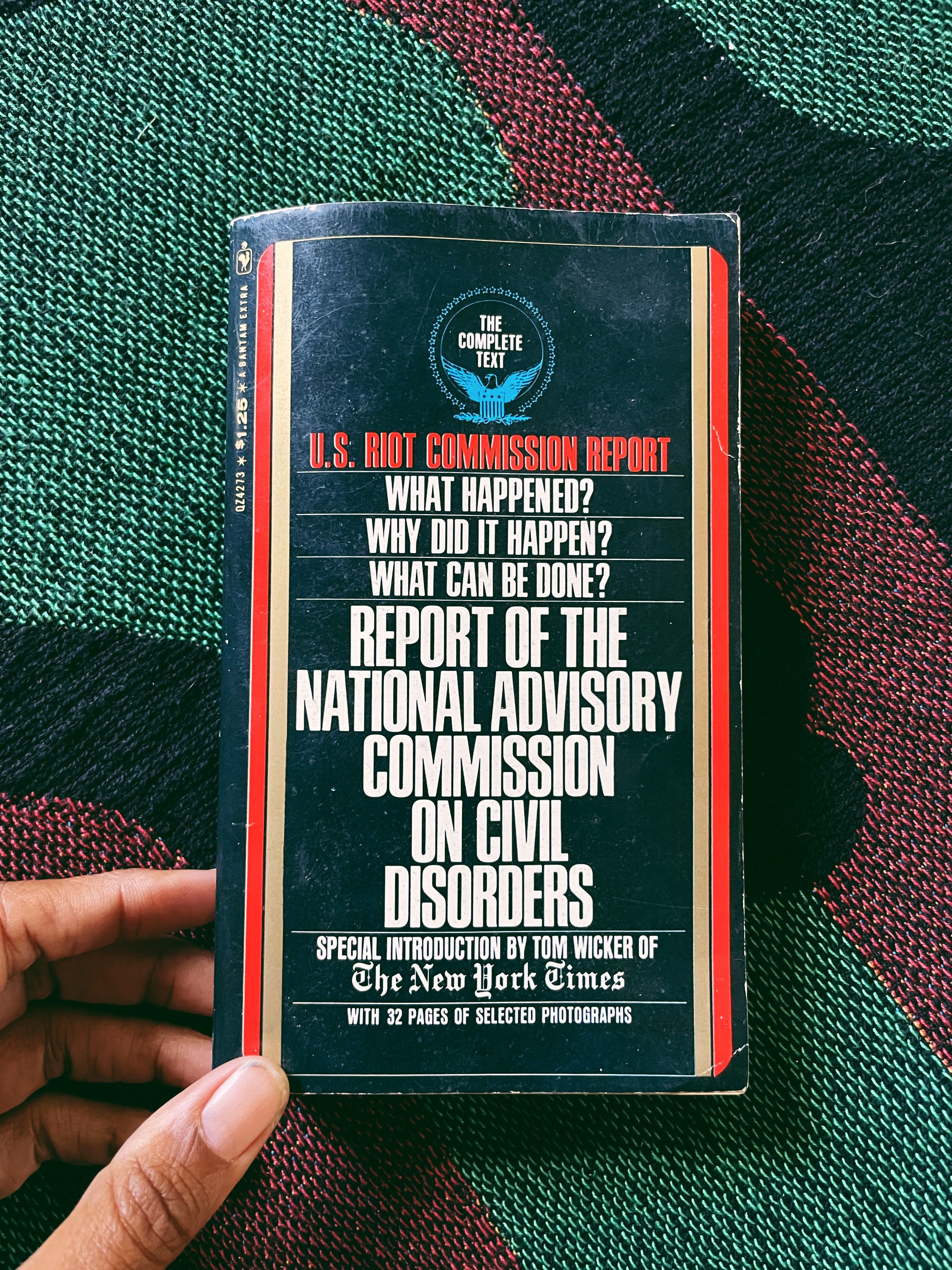 Vintage Softcover “Report of the National Advisory Commission on Civil Disorders” (1968)