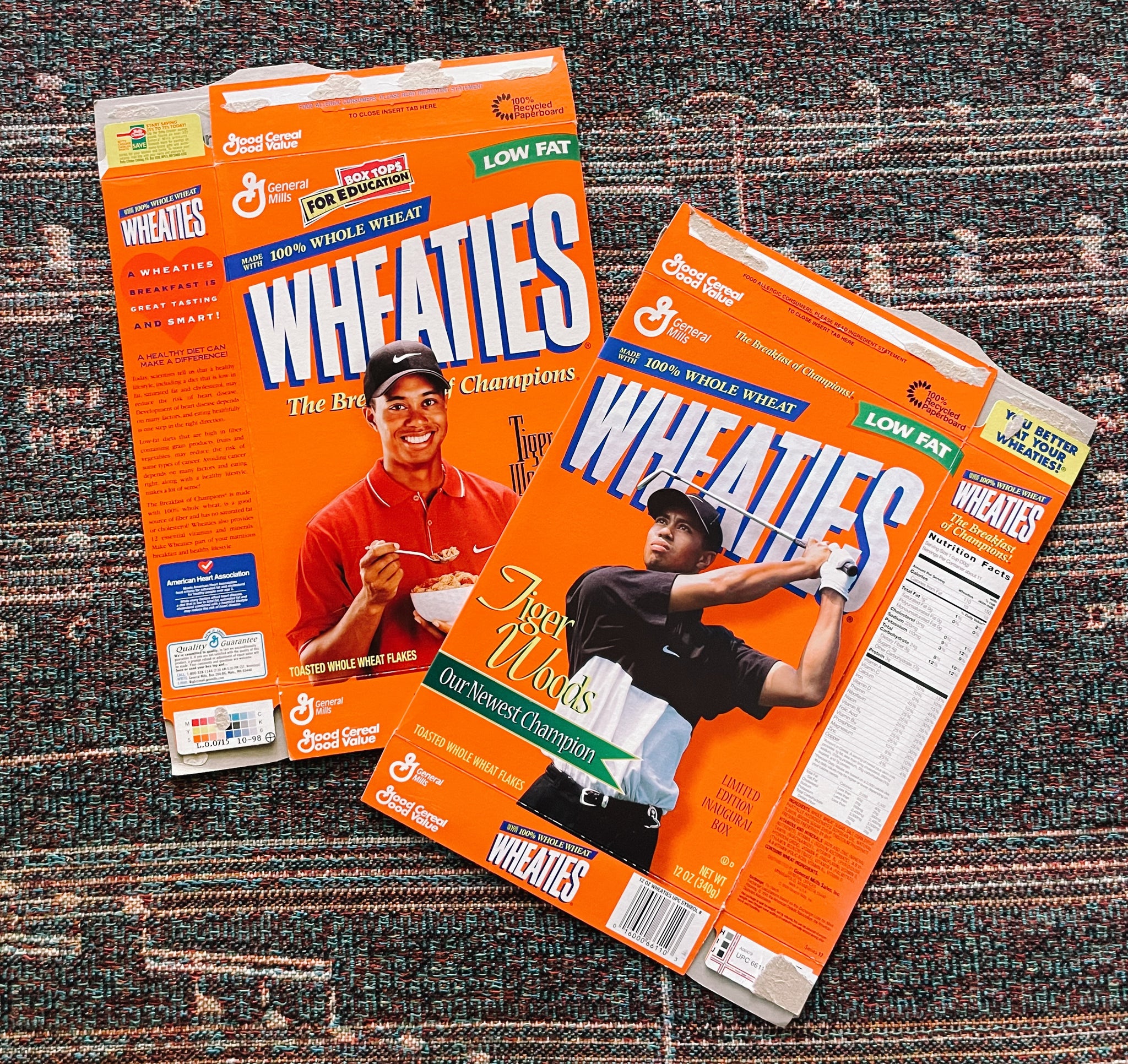 Vintage Tiger Woods "Wheaties" Unopened Cereal Box (Please Select)