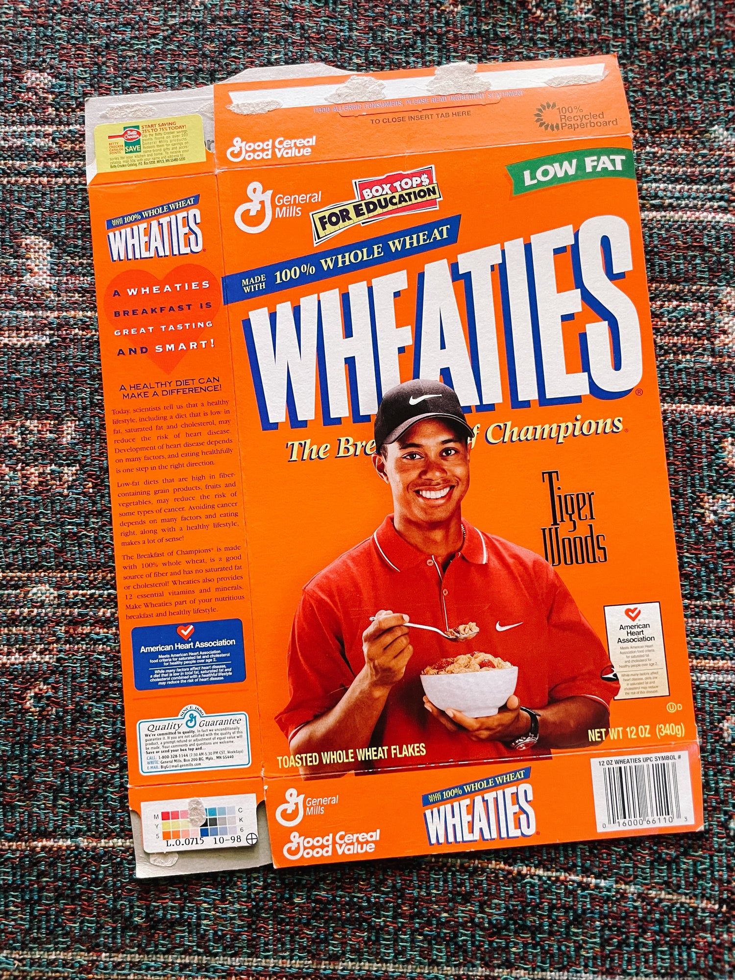 Vintage Tiger Woods &quot;Wheaties&quot; Unopened Cereal Box (Please Select)