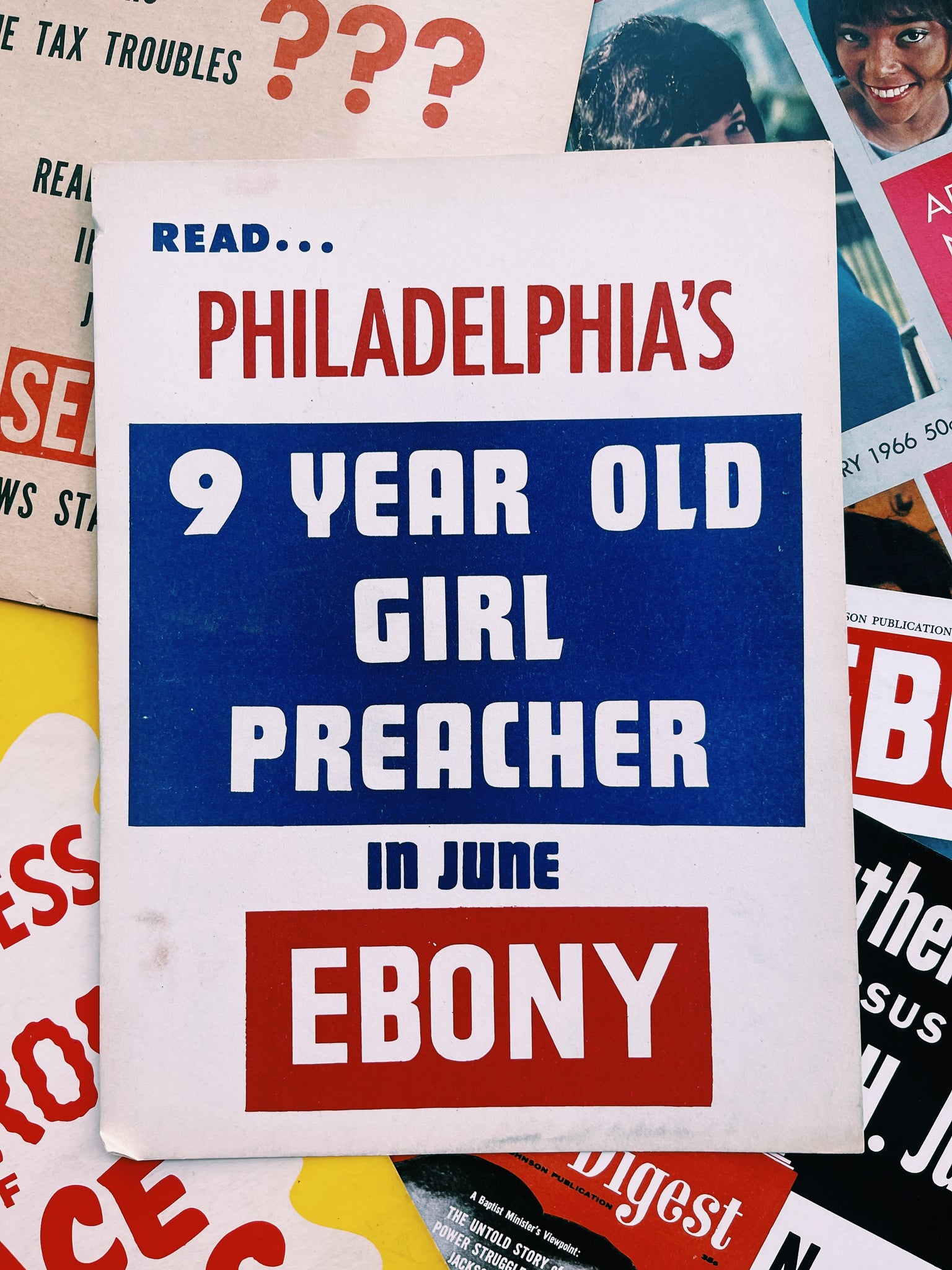 Vintage Rare Ebony Magazine Merchandising Display (June 1960's)