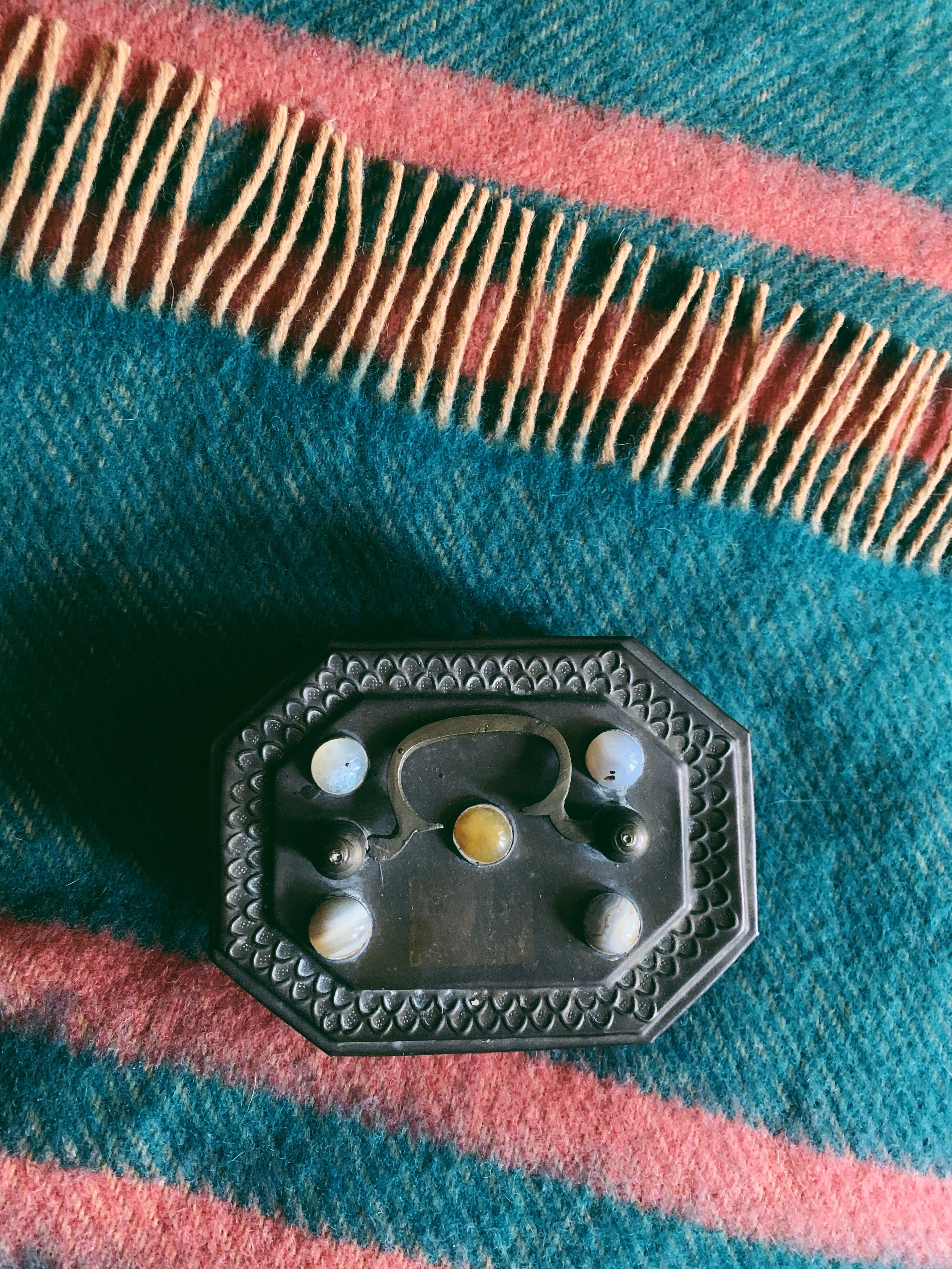 Vintage Brass Jewel-Adorned Box (1960’s)