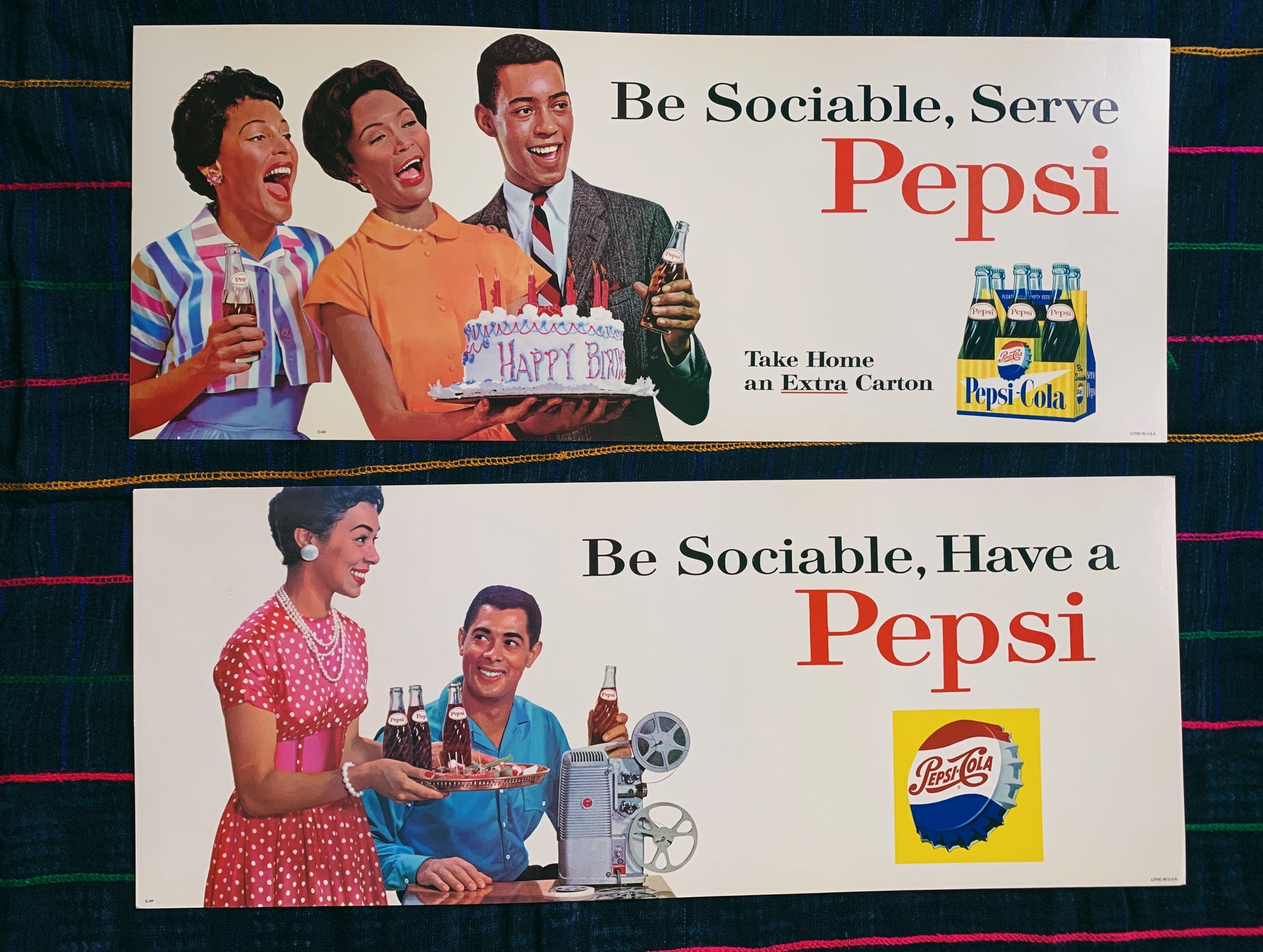 Vintage 1950’s Trolley Car Pepsi Advertisement (Please Select)