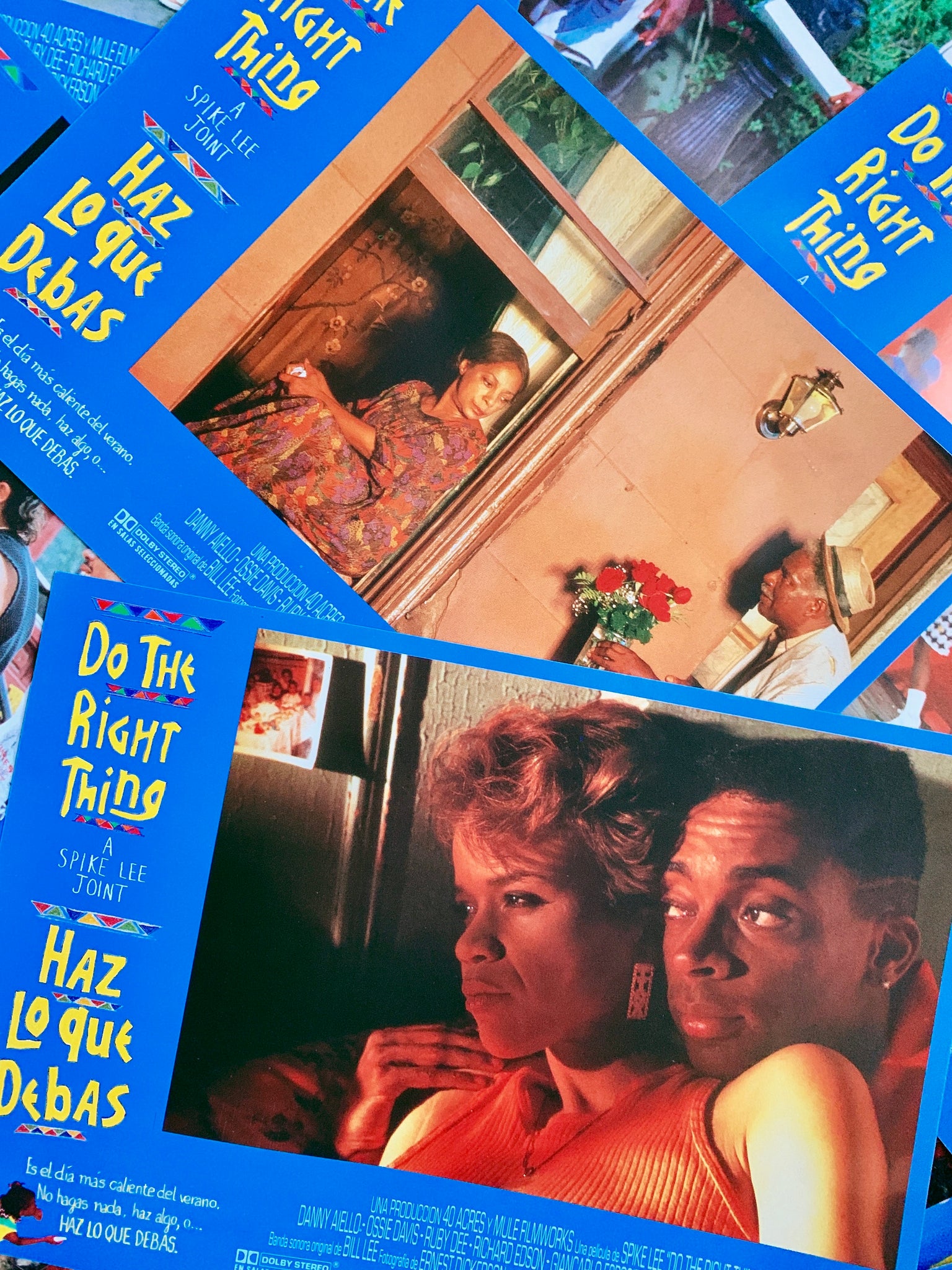 Vintage “Do The Right Thing" Promotional Lobby Card Prints (Spanish, 1989)