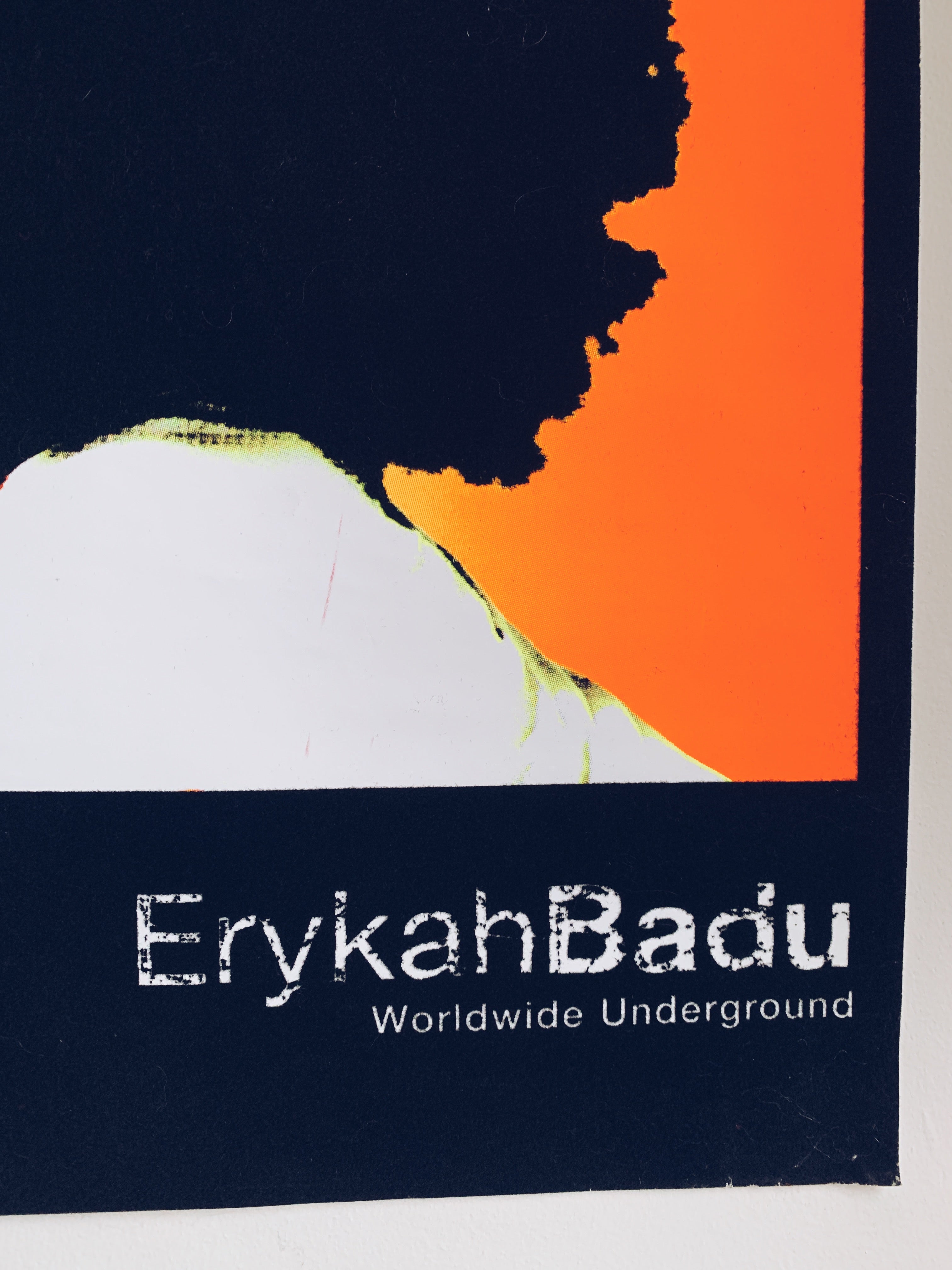 Original Erykah Badu &quot;Worldwide Underground&quot; Concert Tour Velvet Blacklight Poster (2004)