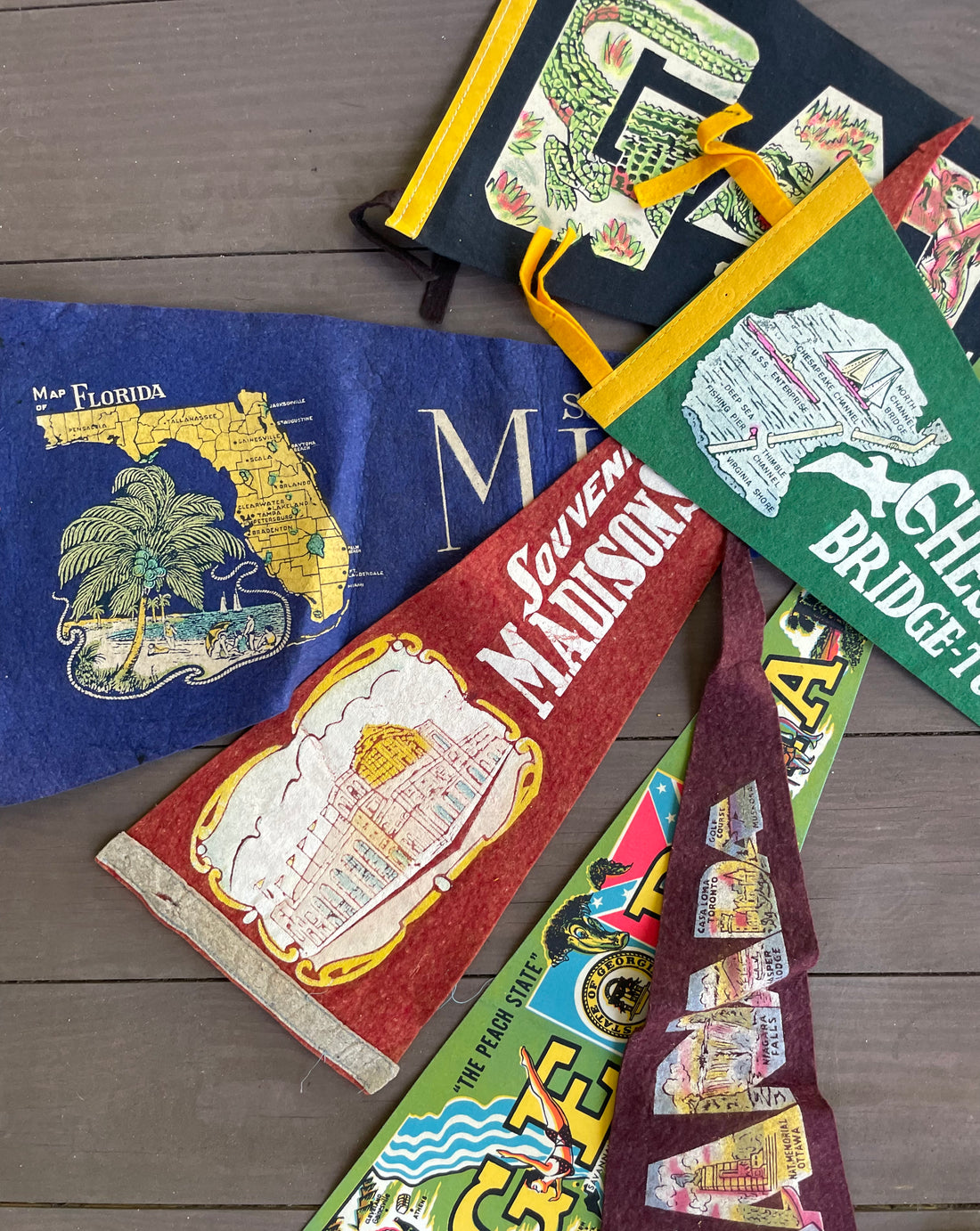 Vintage Travel/Souvenir Pennants (Please Select)